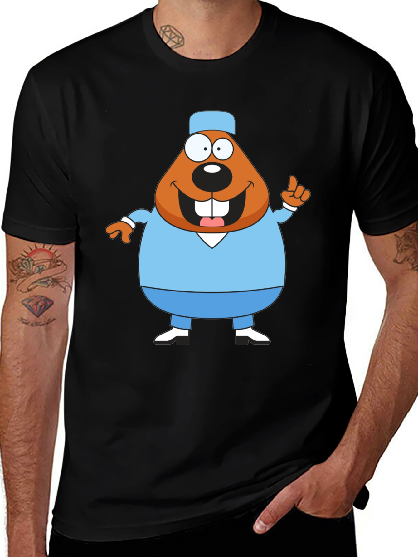 Cartoon Beaver Doctor T-Shirt