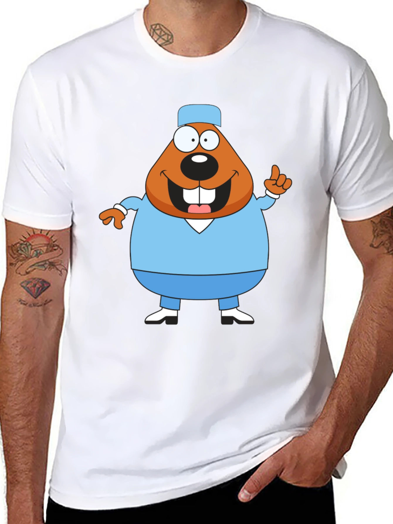 Cartoon Beaver Doctor T-Shirt