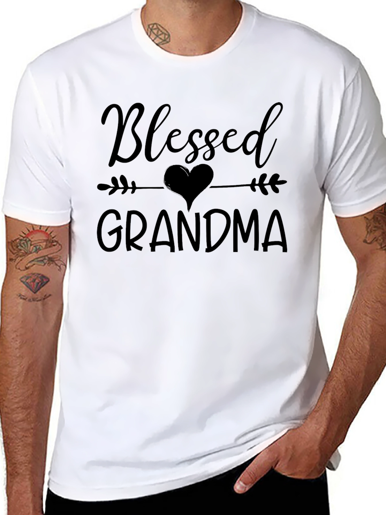 Blessed Grandma Black Graphic T-Shirt