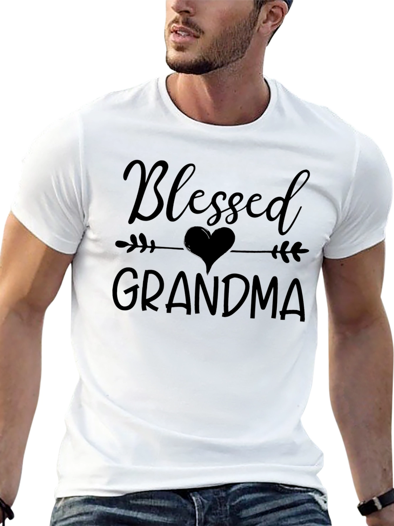 Blessed Grandma Black Graphic T-Shirt