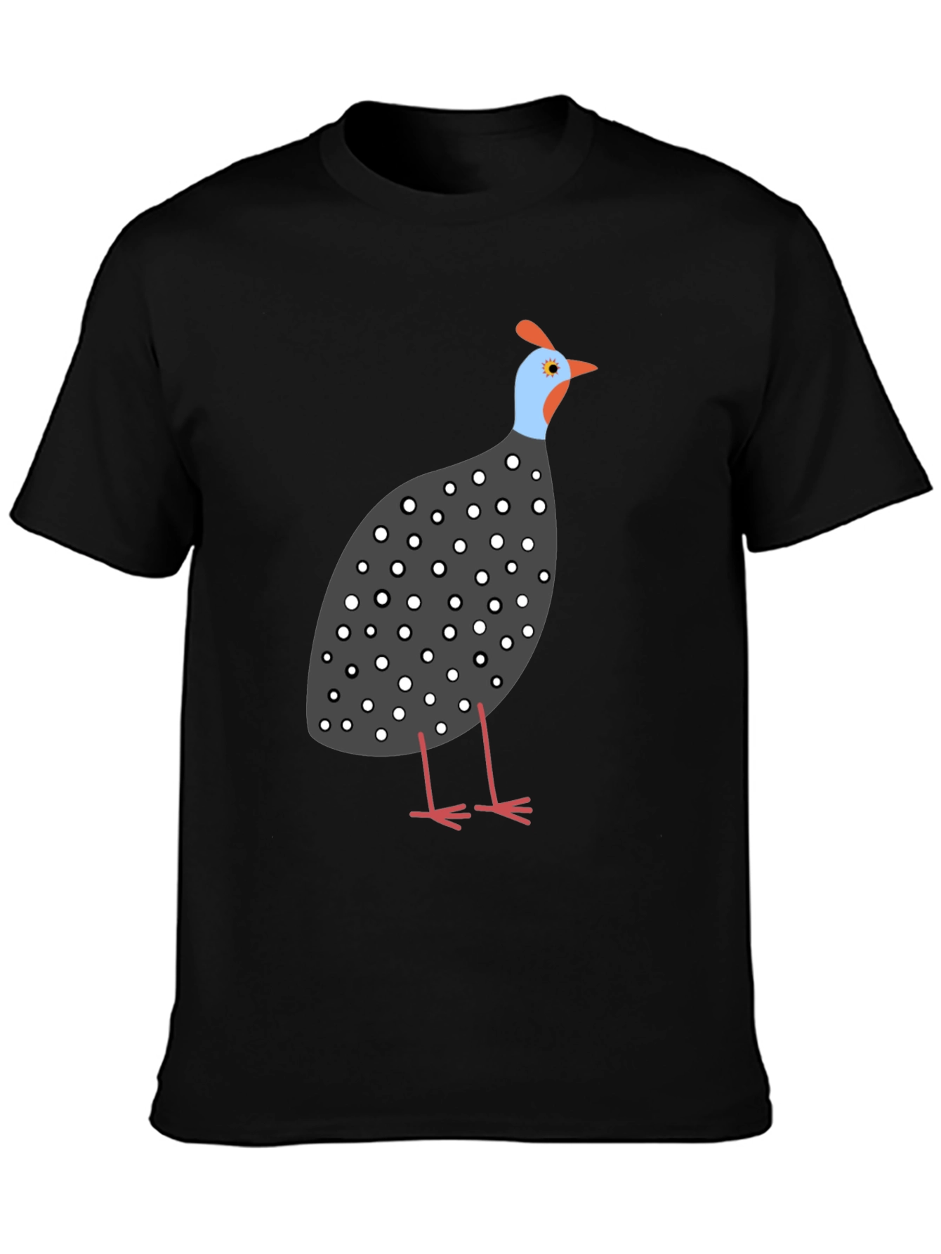 Guinea Fowl Graphic Tee - Unisex Black T-Shirt