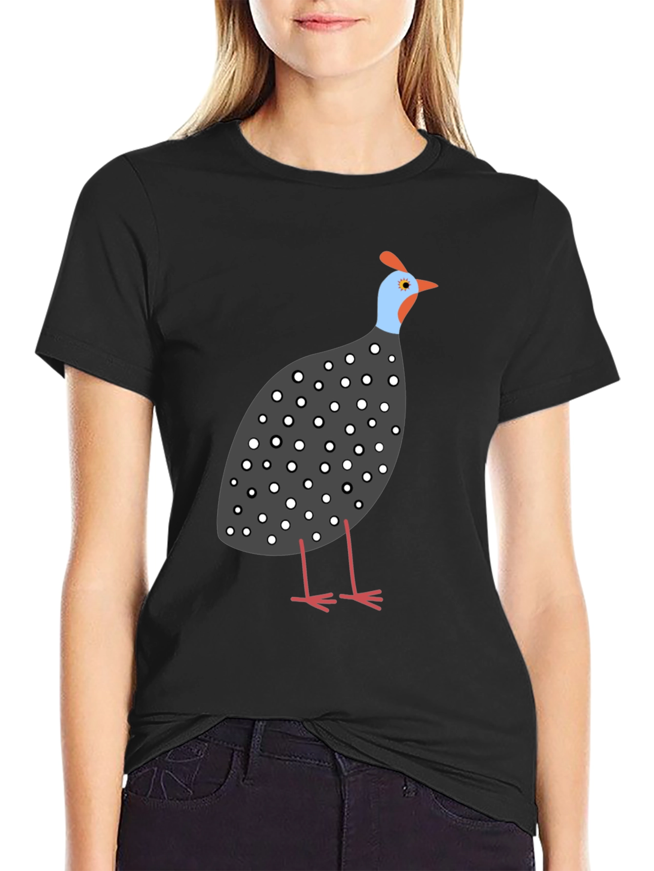 Guinea Fowl Graphic Tee - Unisex Black T-Shirt