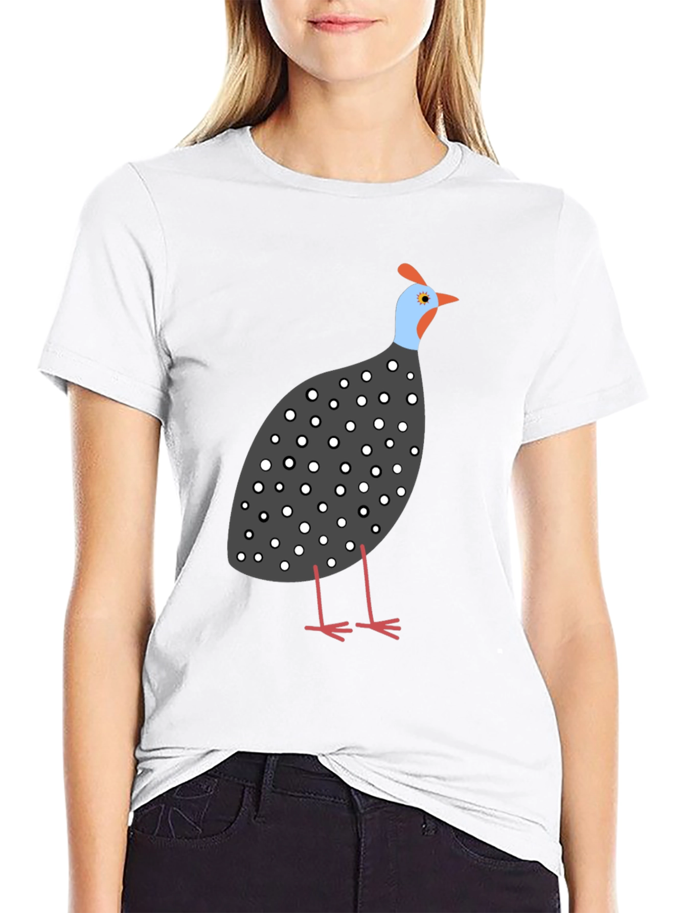Guinea Fowl Graphic Tee - Unisex Black T-Shirt