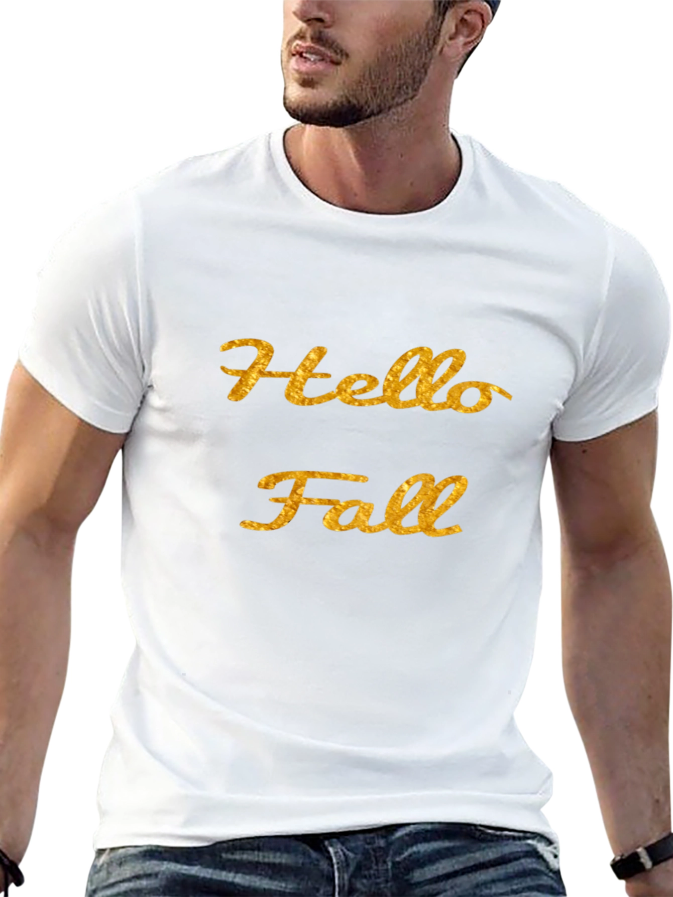 Hello Fall Graphic Tee - Black Casual T-Shirt