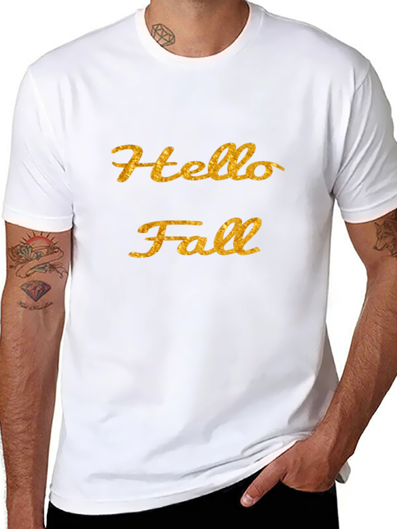 Hello Fall Graphic Tee - Black Casual T-Shirt