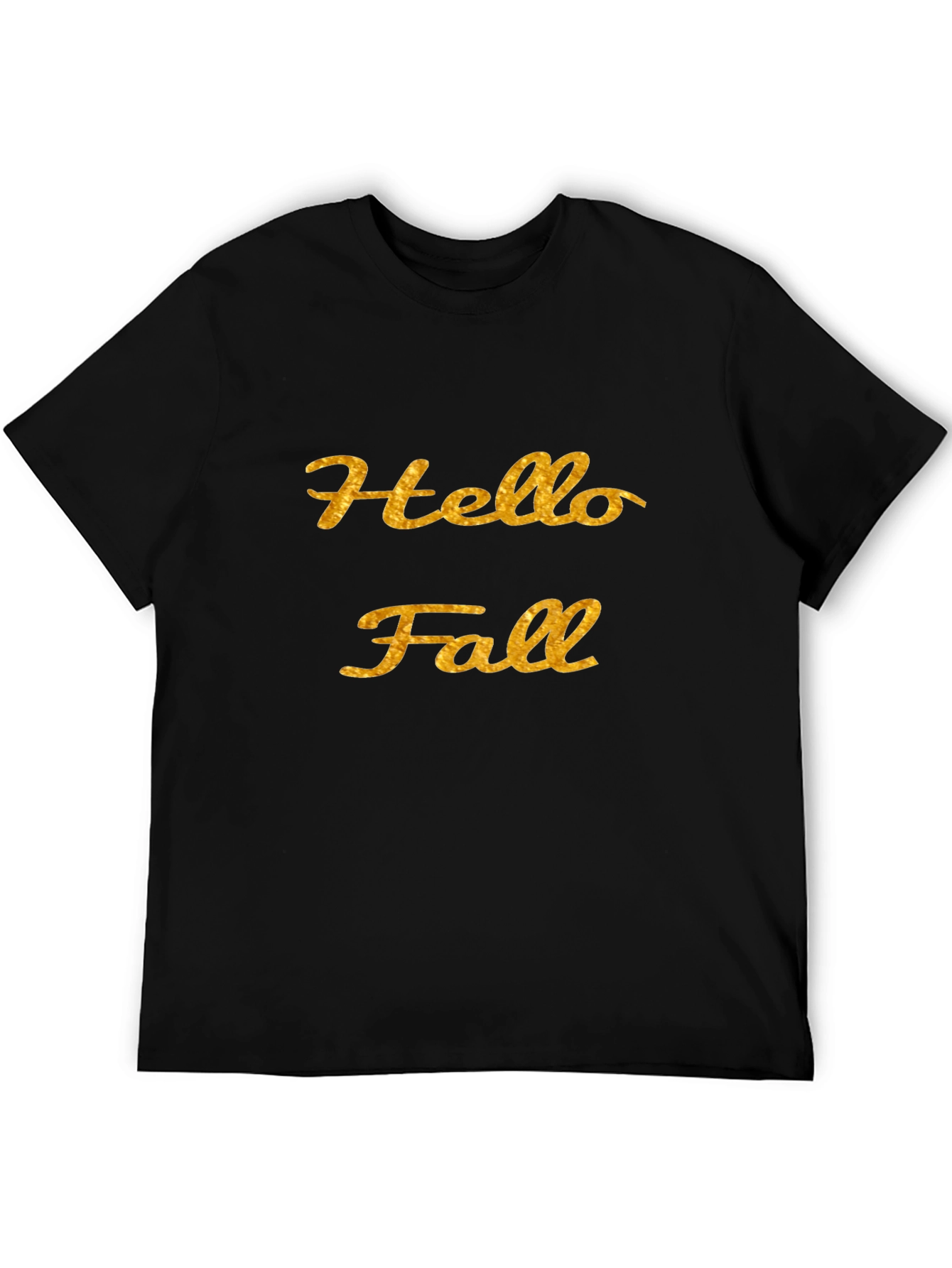 Hello Fall Graphic Tee - Black Casual T-Shirt