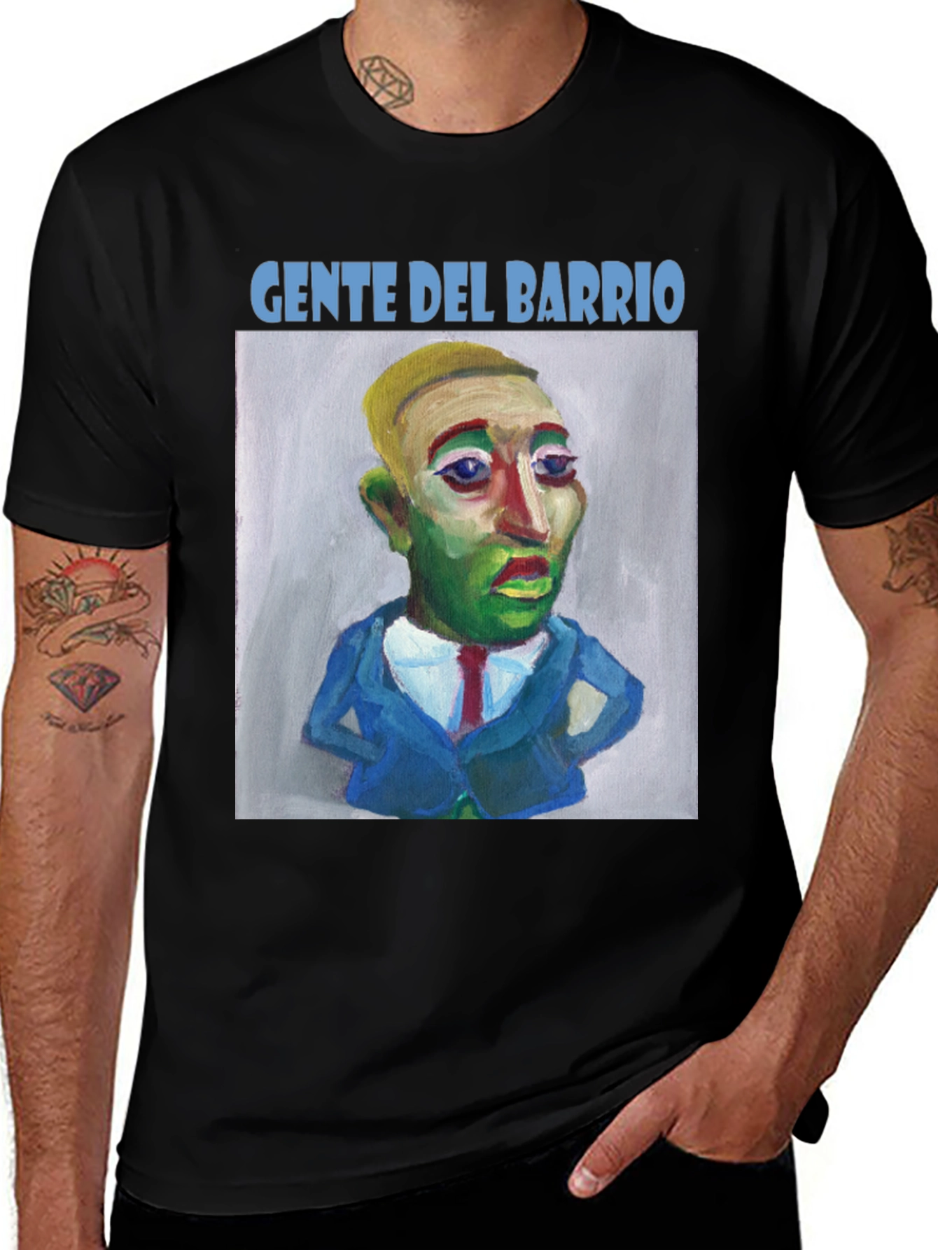 Gente Del Barrio Graphic Tee - Quirky Art T-Shirt