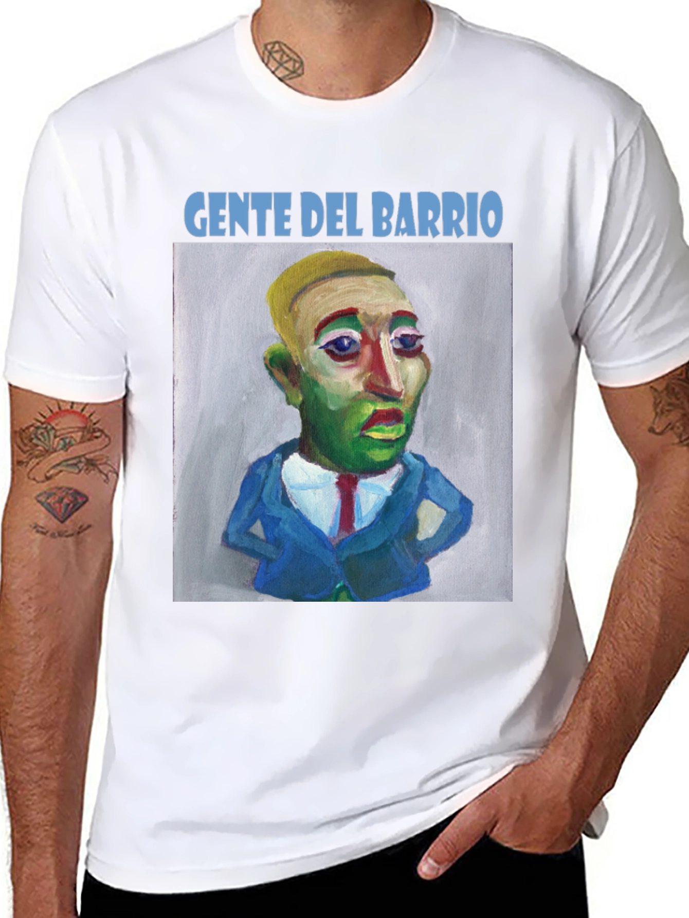 Gente Del Barrio Graphic Tee - Quirky Art T-Shirt