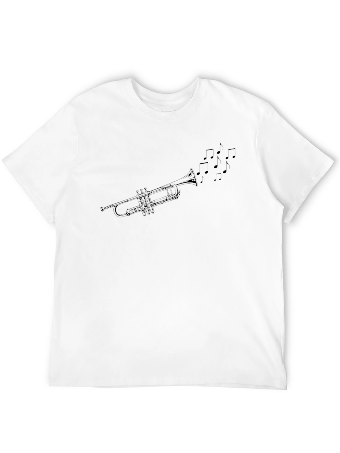 Black Trumpet Music Notes T-Shirt