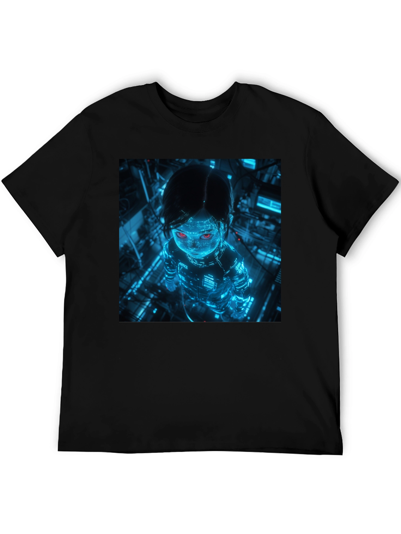 Cyberpunk Girl Graphic Black T-Shirt