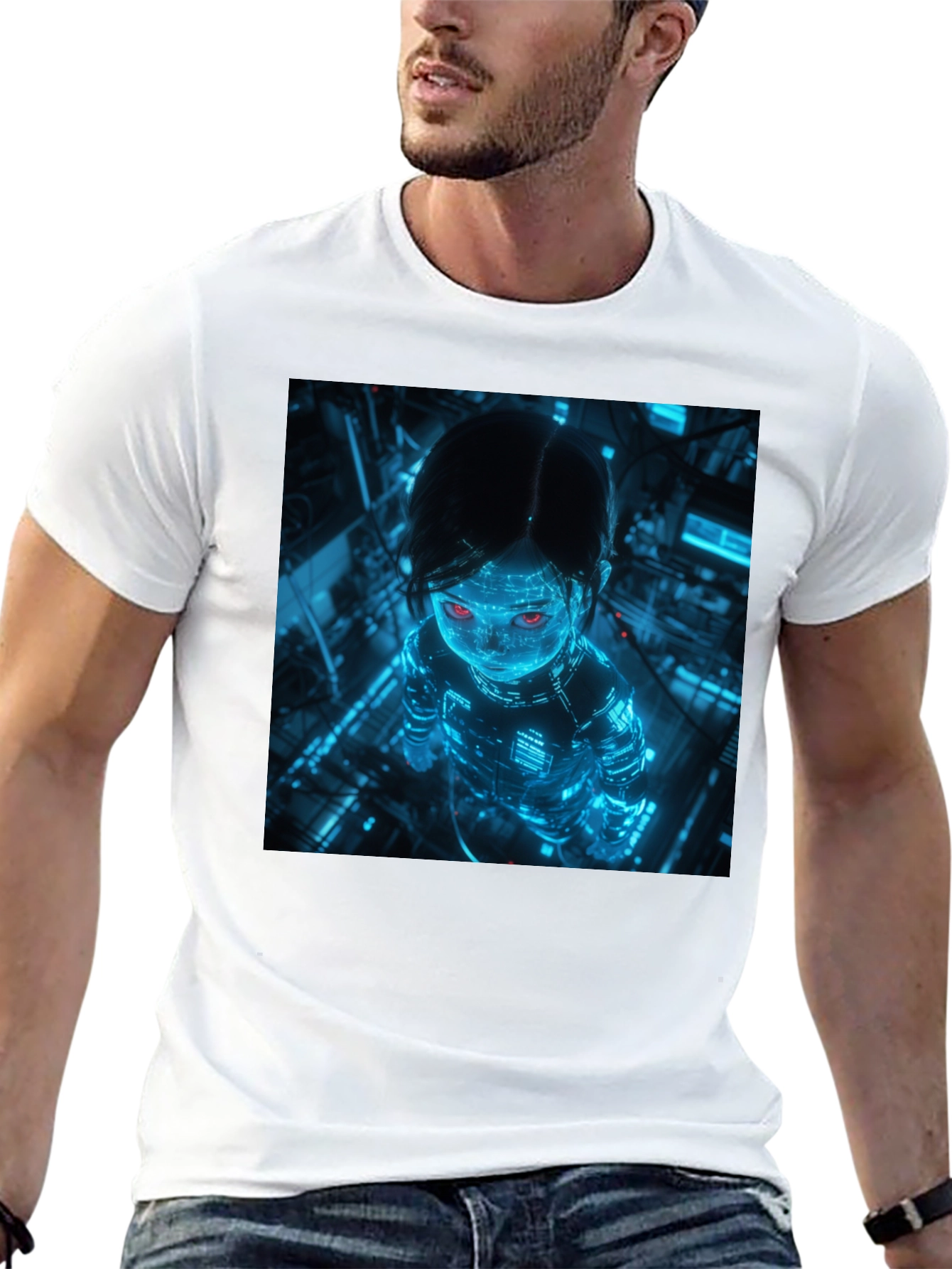 Cyberpunk Girl Graphic Black T-Shirt