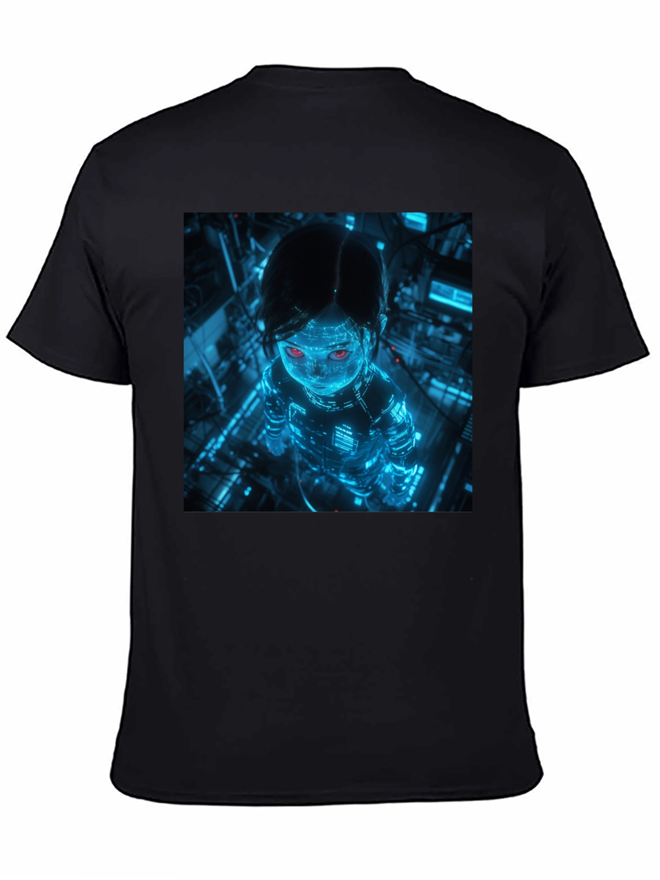 Cyberpunk Girl Graphic Black T-Shirt