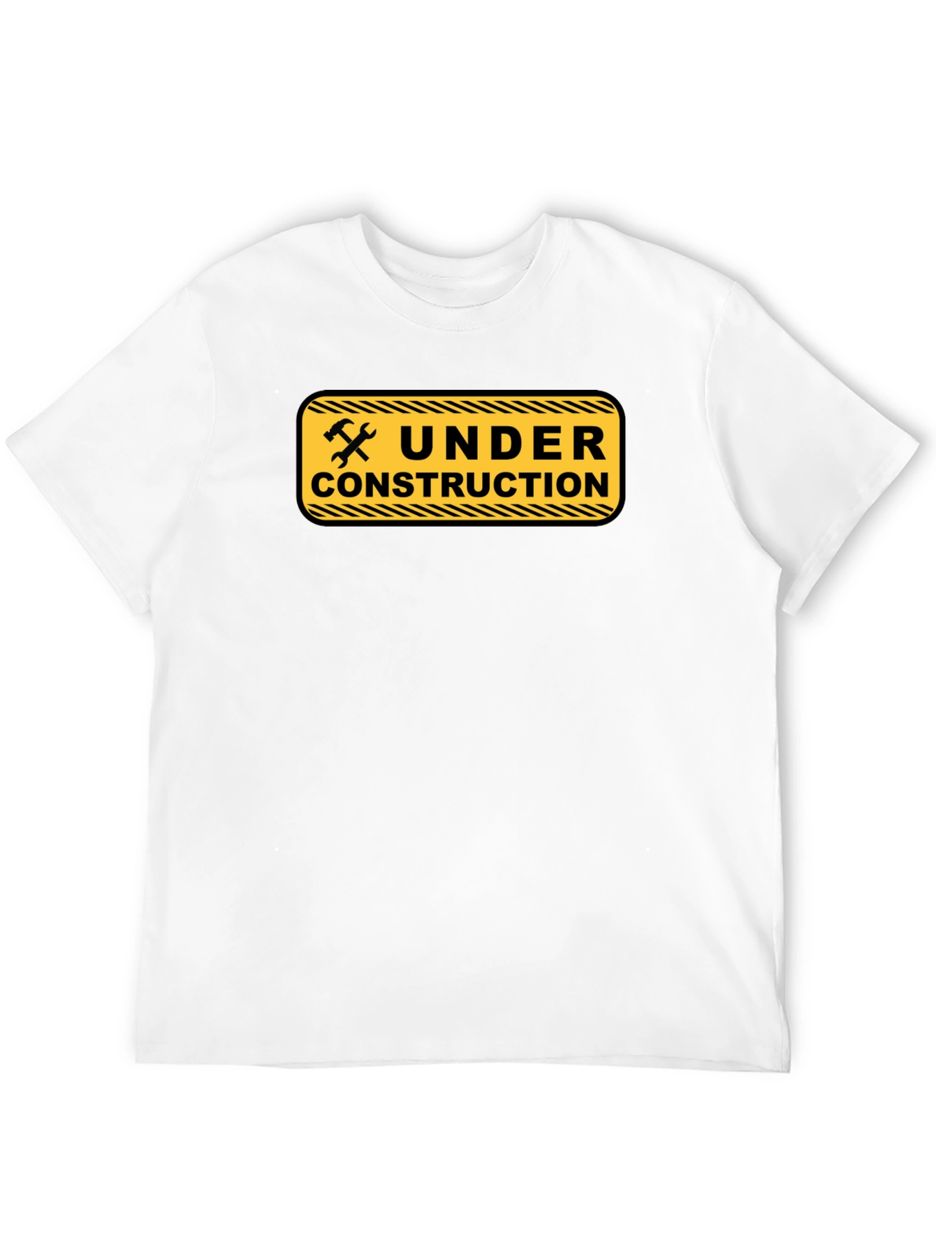 Under Construction Graphic Tee - Black Cotton Casual Wear