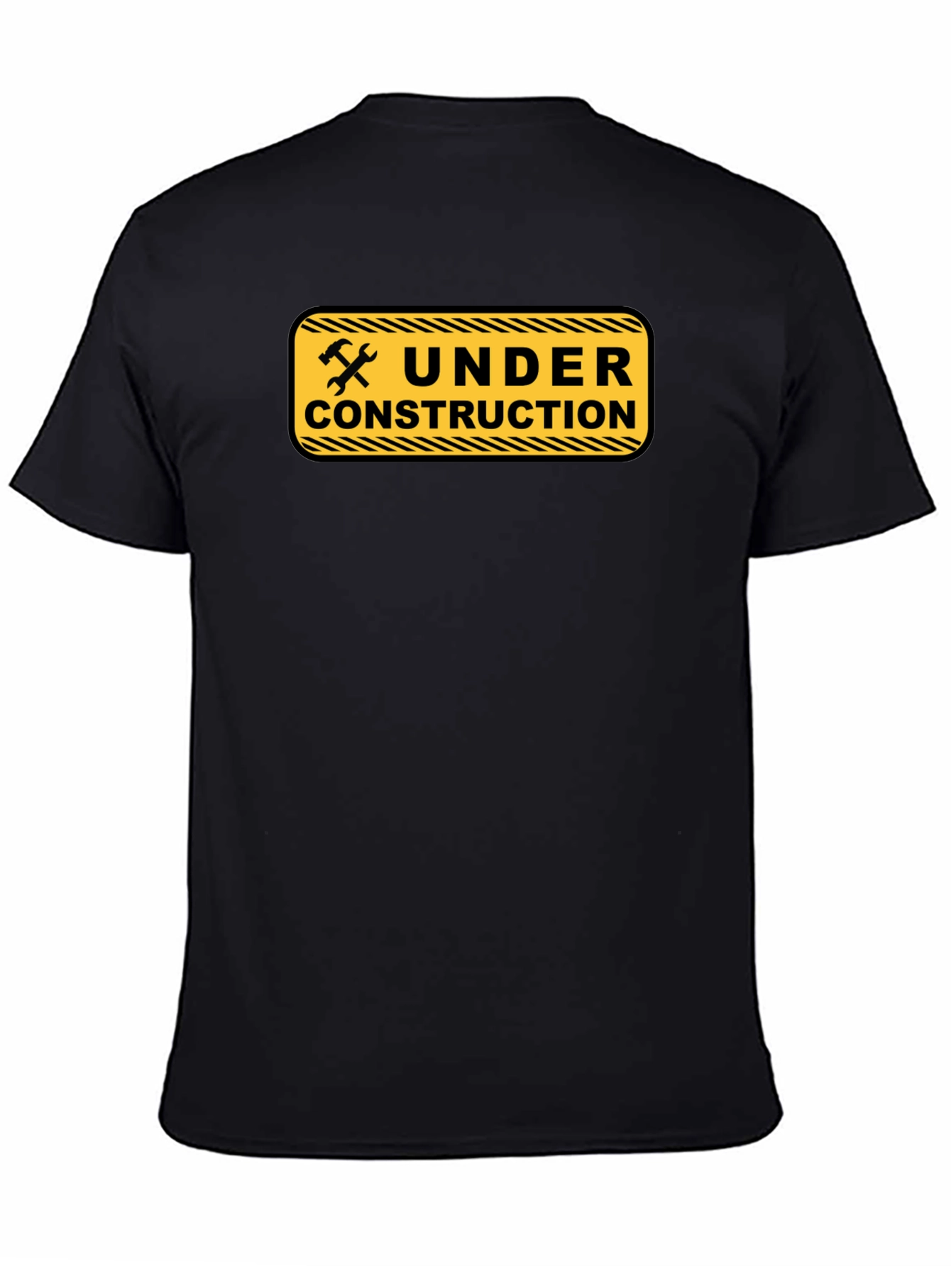 Under Construction Graphic Tee - Black Cotton Casual Wear