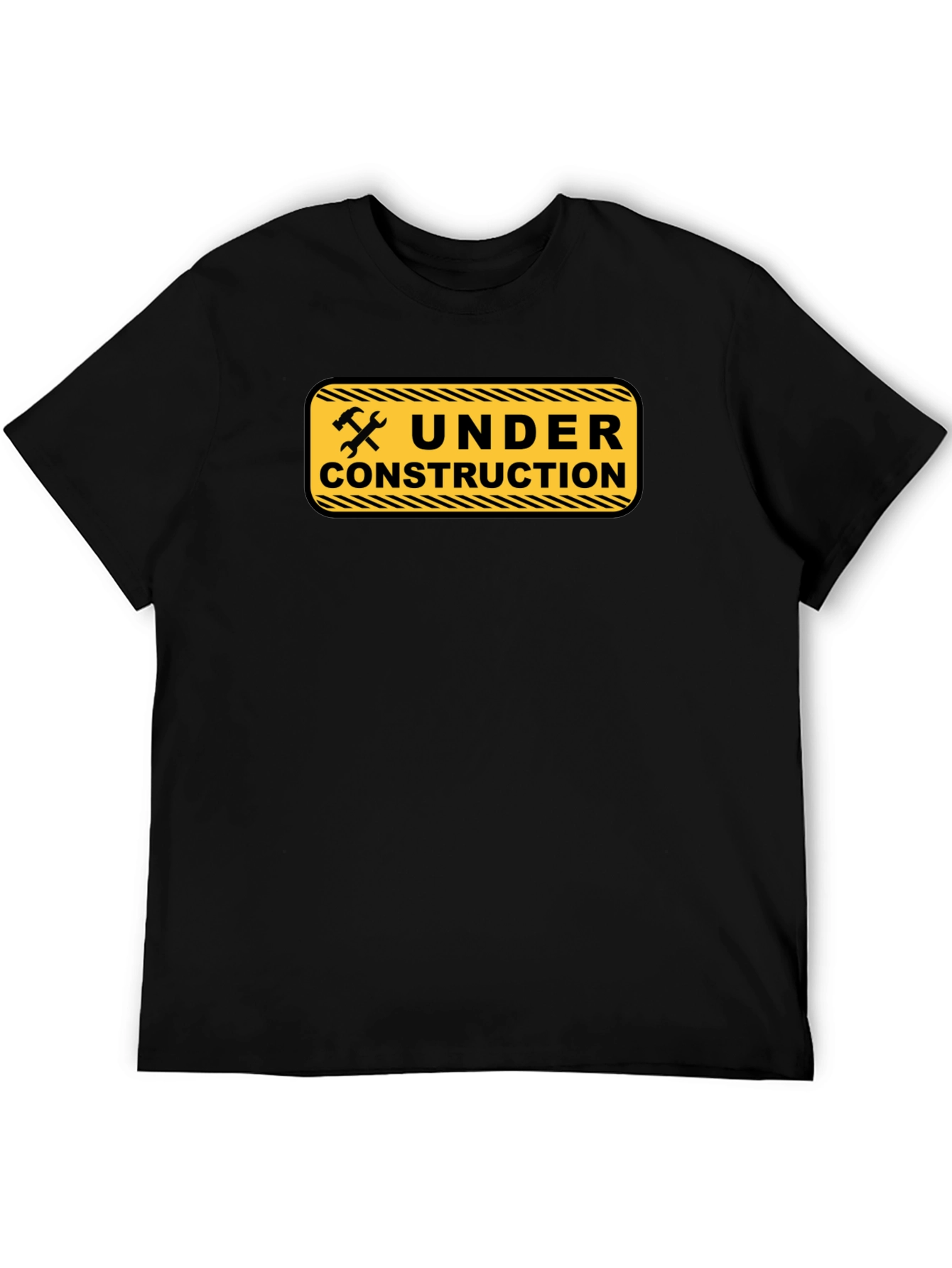Under Construction Graphic Tee - Black Cotton Casual Wear