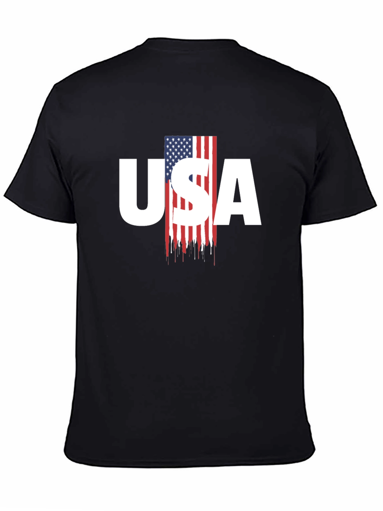 USA Flag Graphic Print Mens T-Shirt