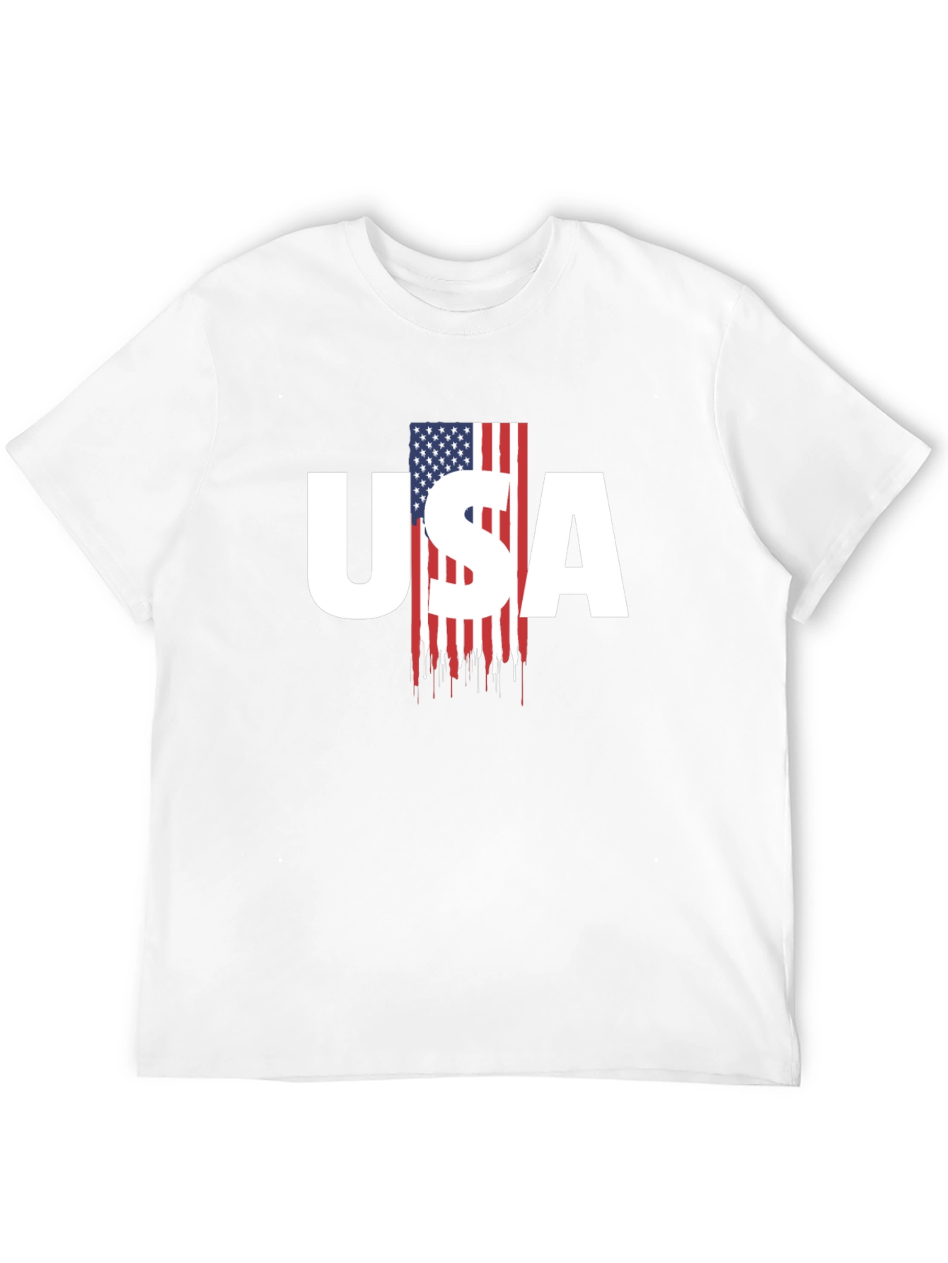 USA Flag Graphic Print Mens T-Shirt