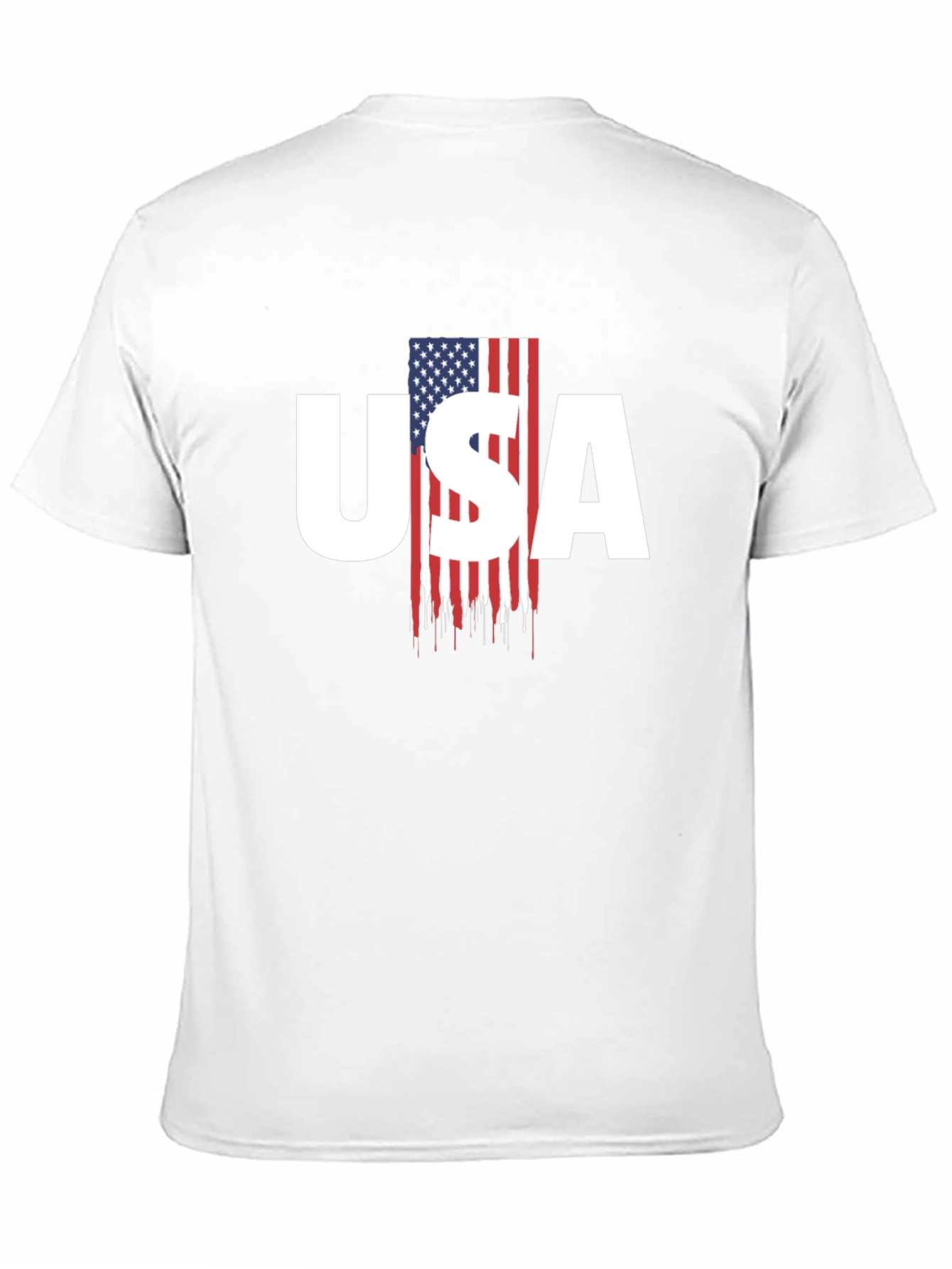 USA Flag Graphic Print Mens T-Shirt