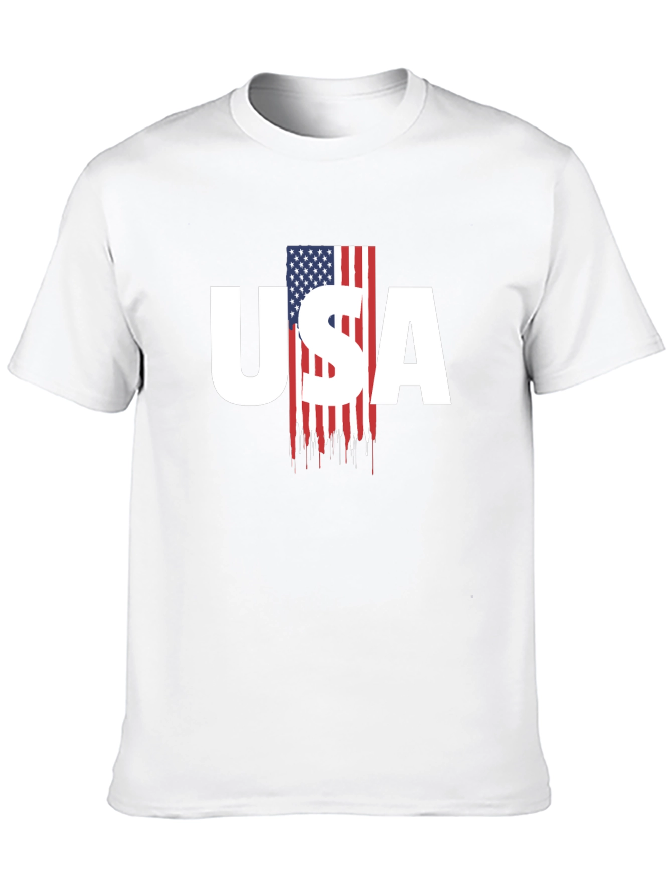 USA Flag Graphic Print Mens T-Shirt
