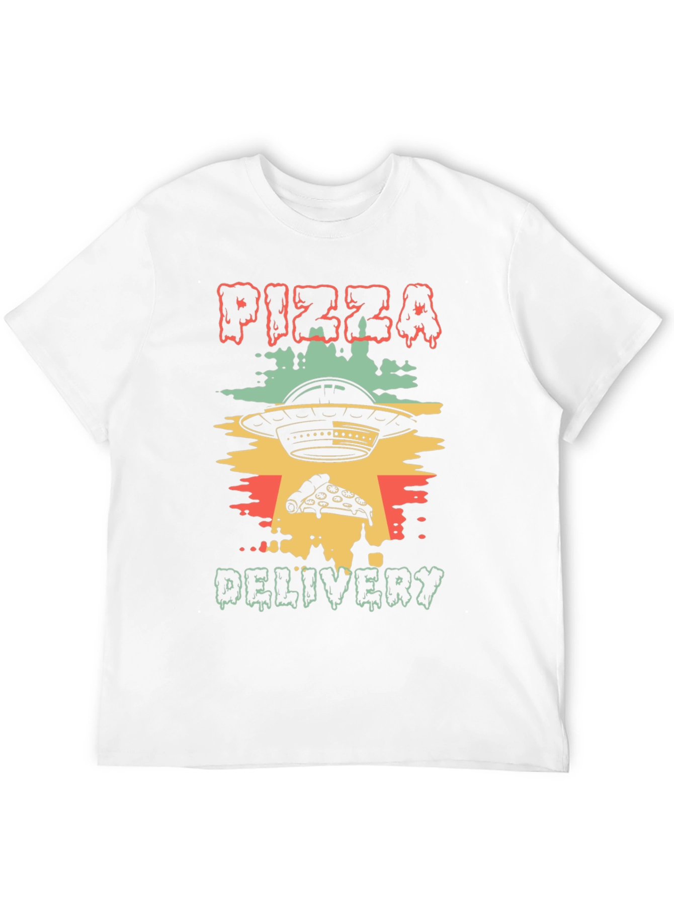 Pizza Delivery UFO Graphic Tee - Unique Design