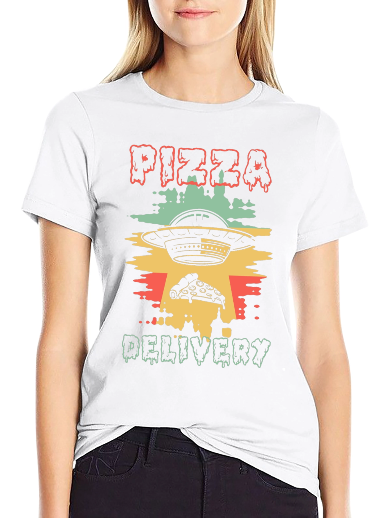 Pizza Delivery UFO Graphic Tee - Unique Design
