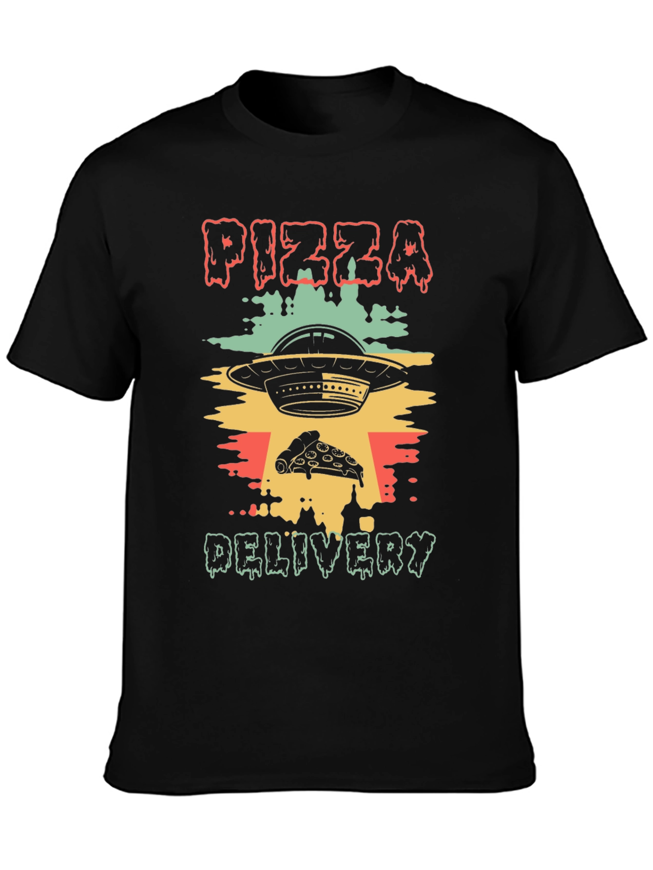 Pizza Delivery UFO Graphic Tee - Unique Design