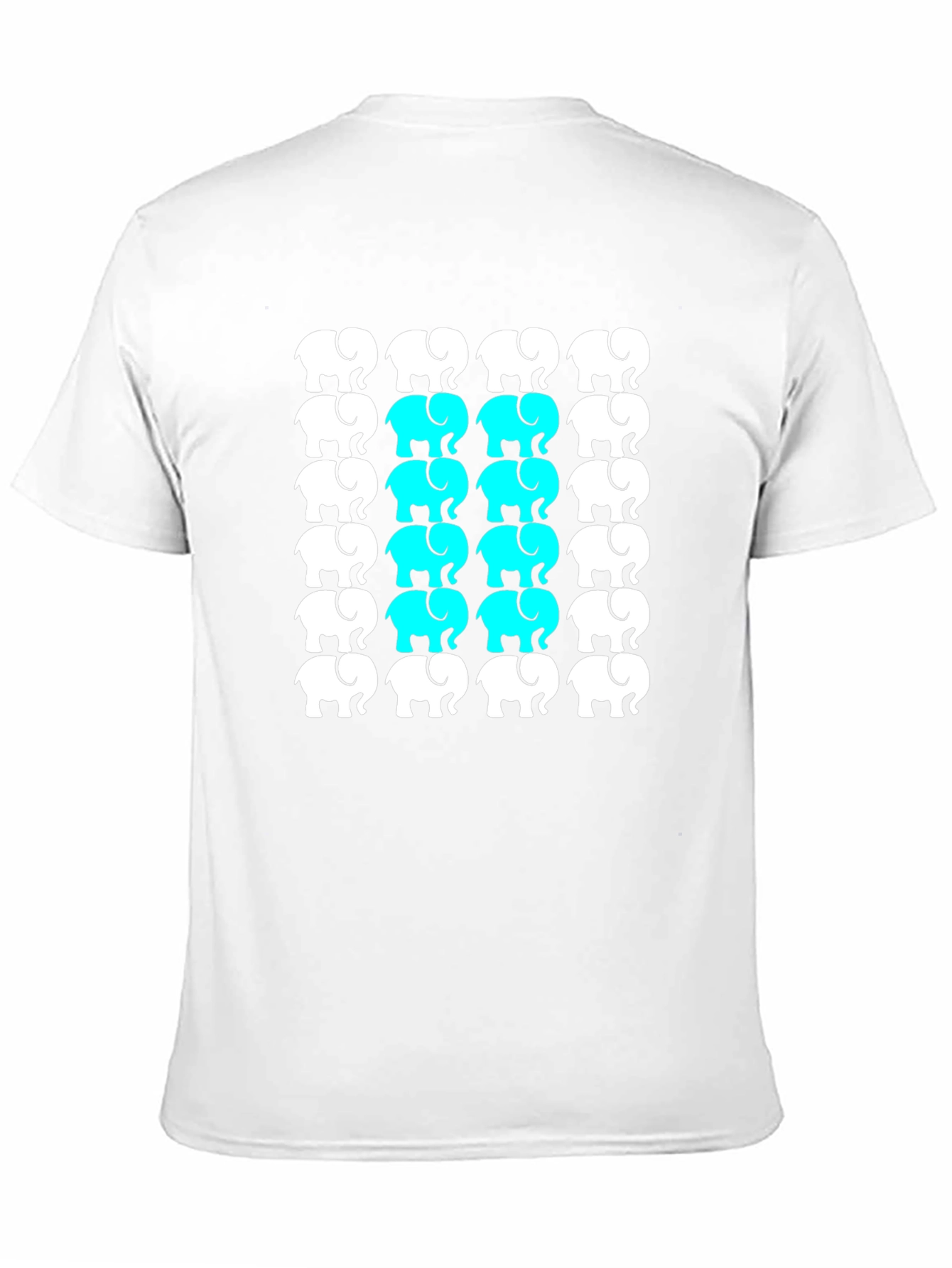Elephant Pattern Black T-Shirt