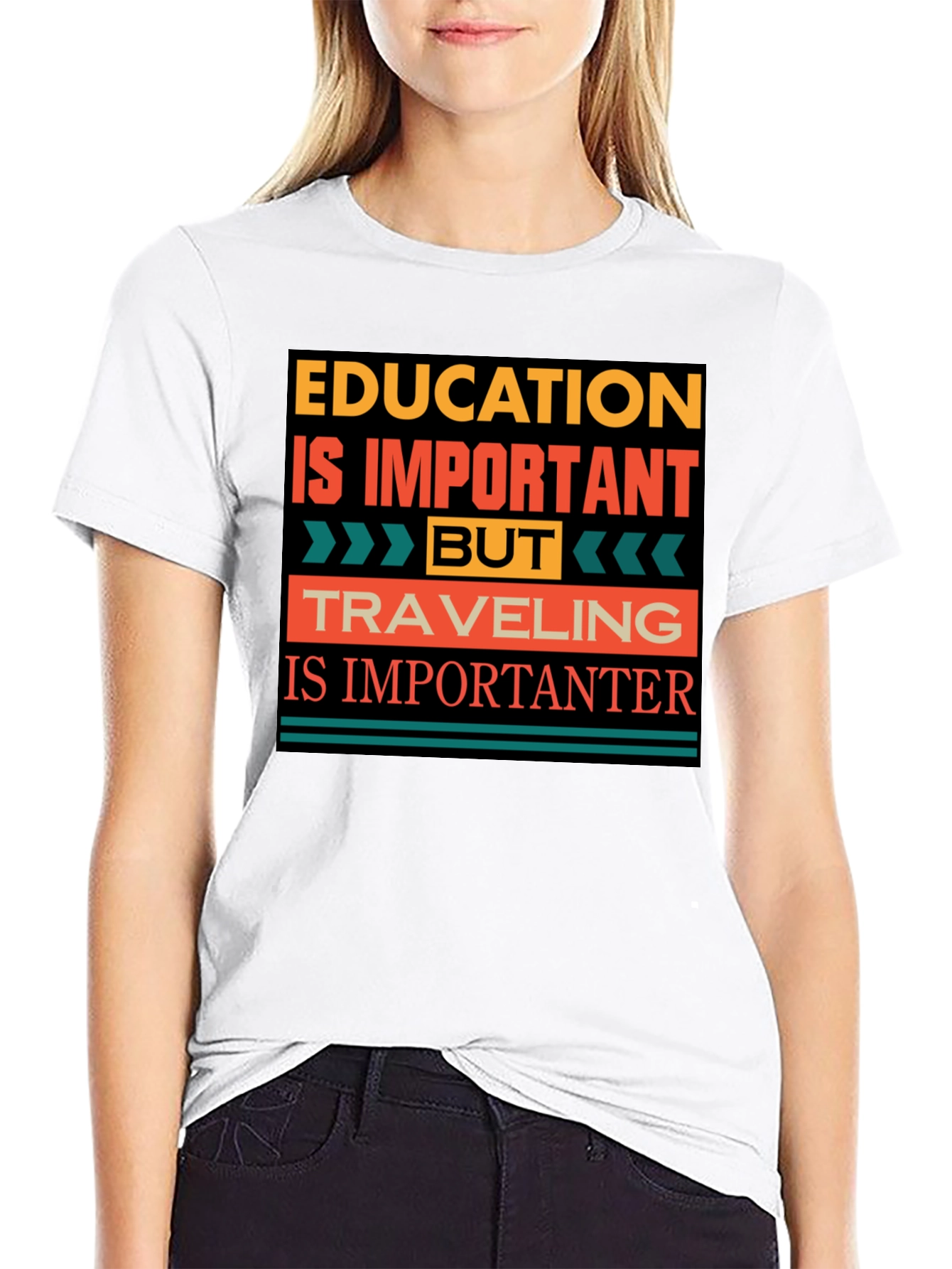 Education vs Travel T-Shirt - Importanter
