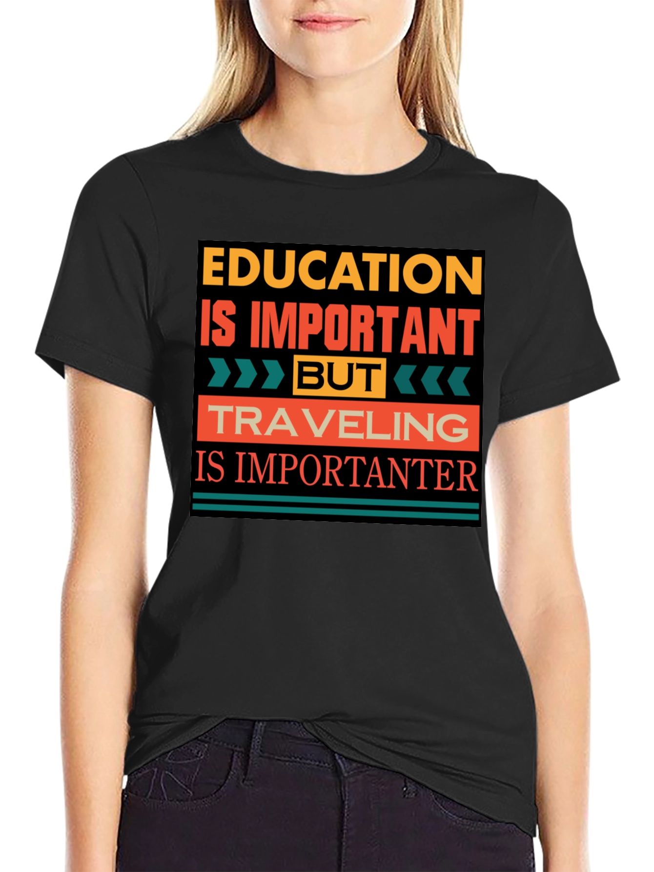 Education vs Travel T-Shirt - Importanter