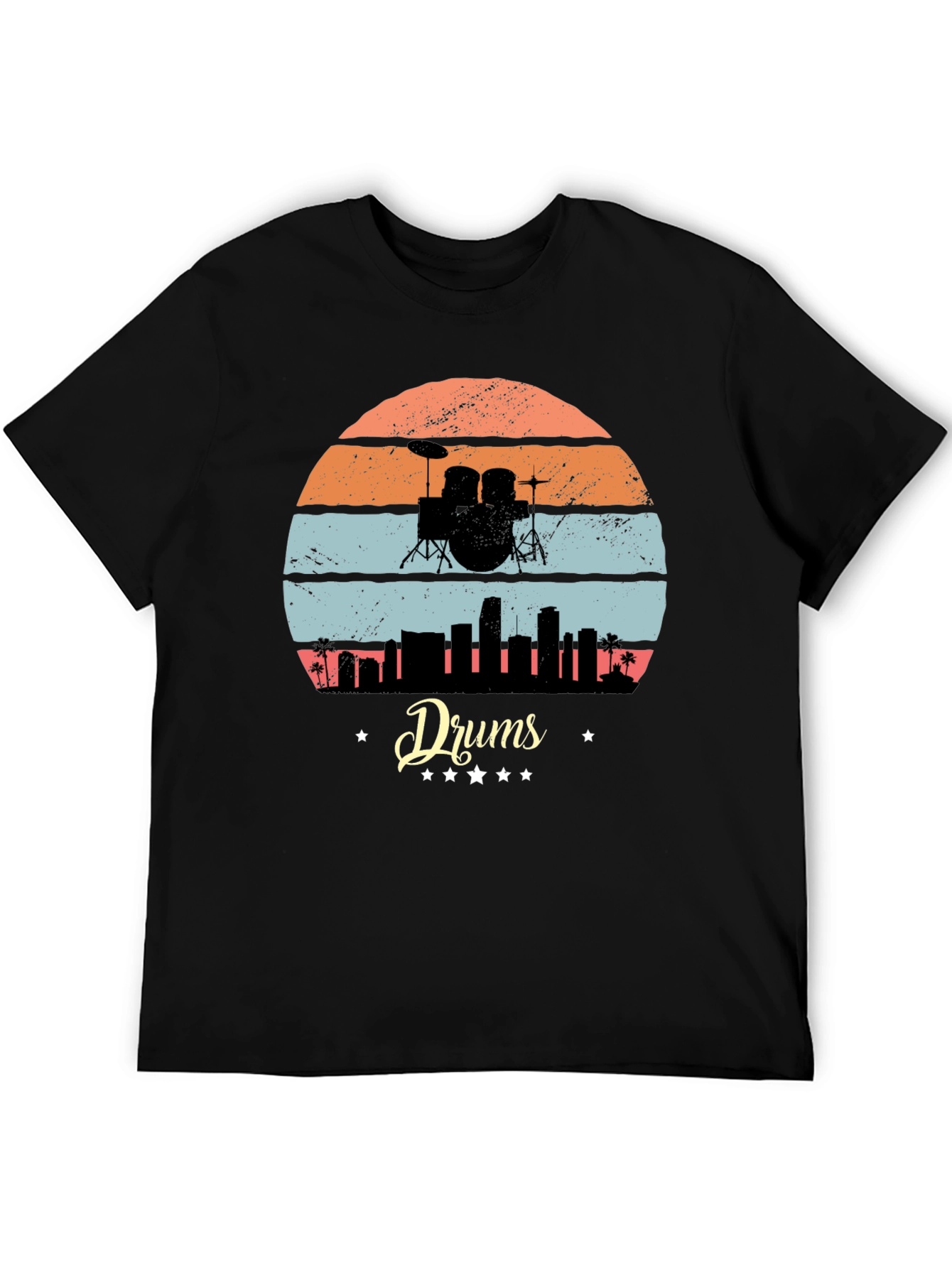 Retro Drums Skyline Graphic Tee