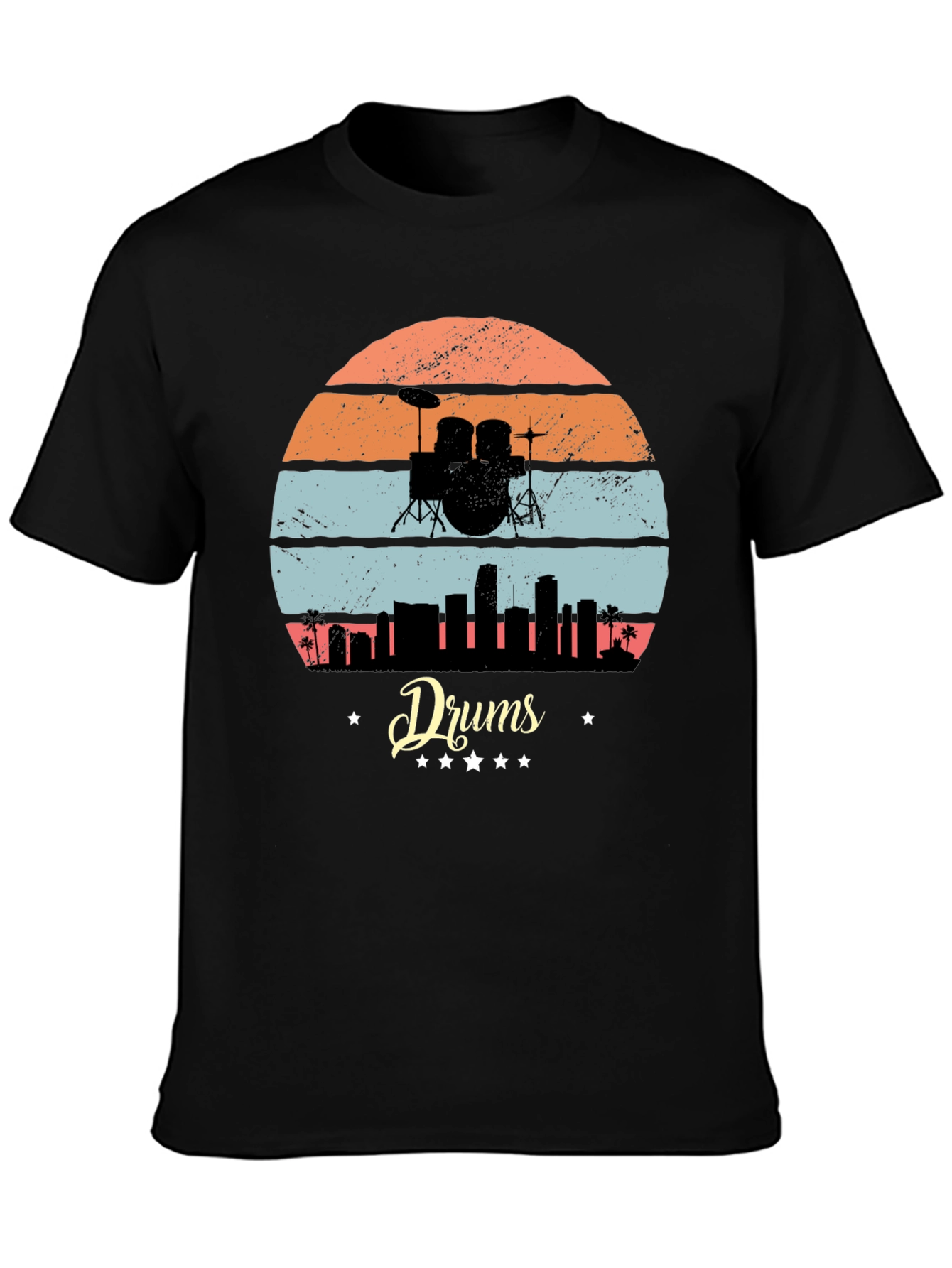 Retro Drums Skyline Graphic Tee