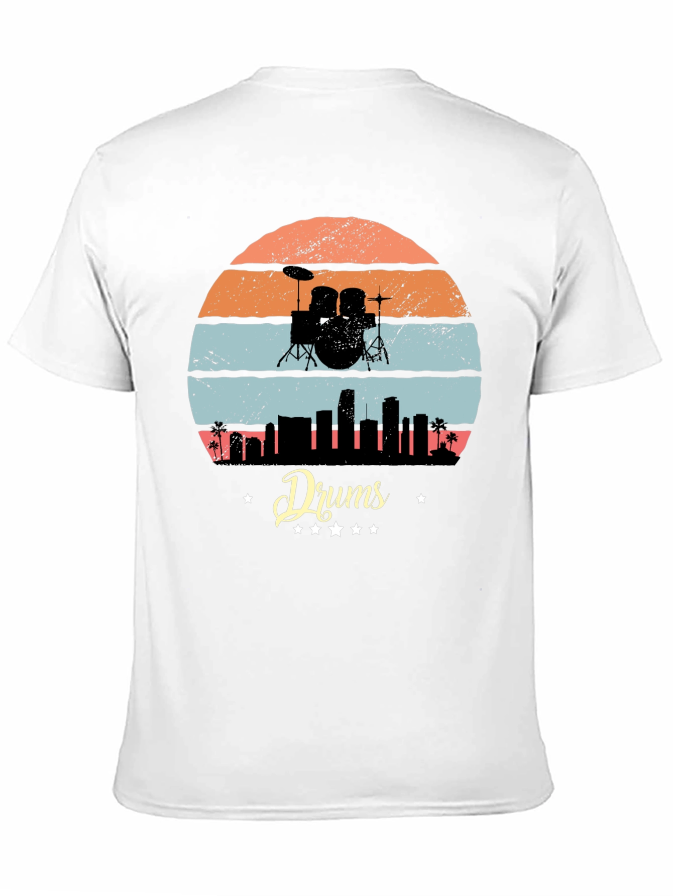 Retro Drums Skyline Graphic Tee