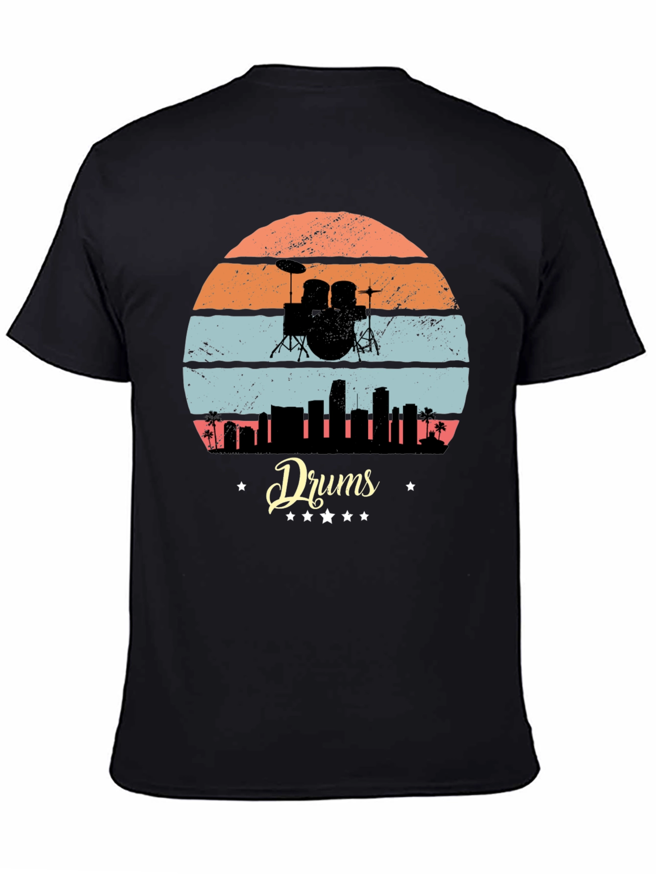 Retro Drums Skyline Graphic Tee