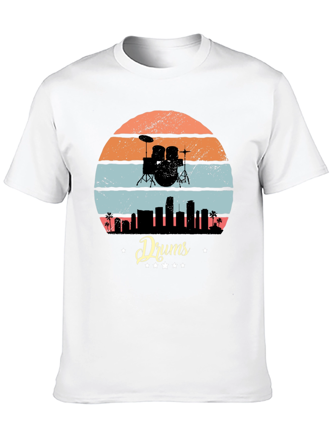 Retro Drums Skyline Graphic Tee