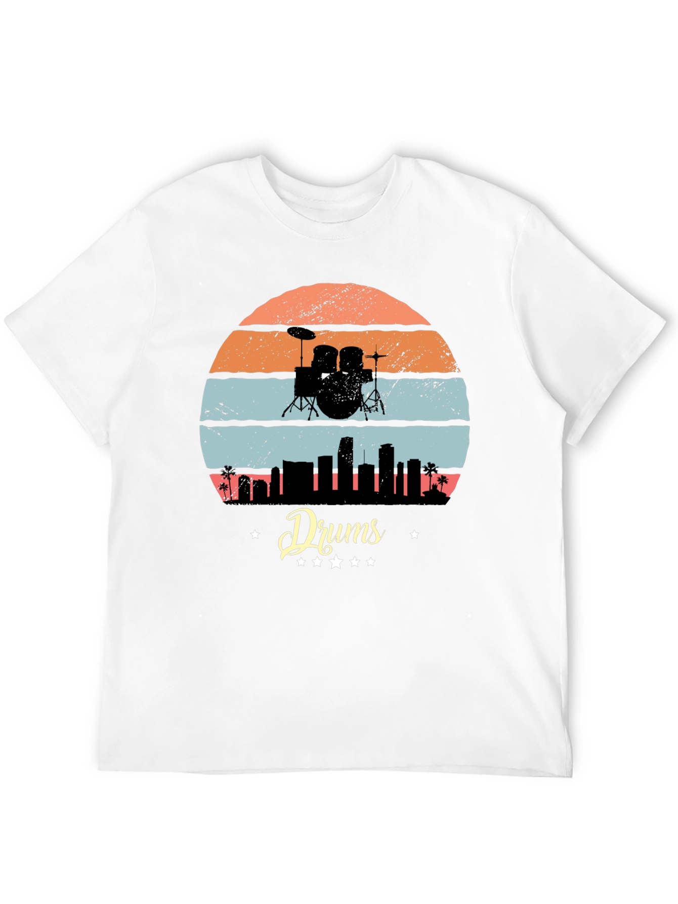 Retro Drums Skyline Graphic Tee