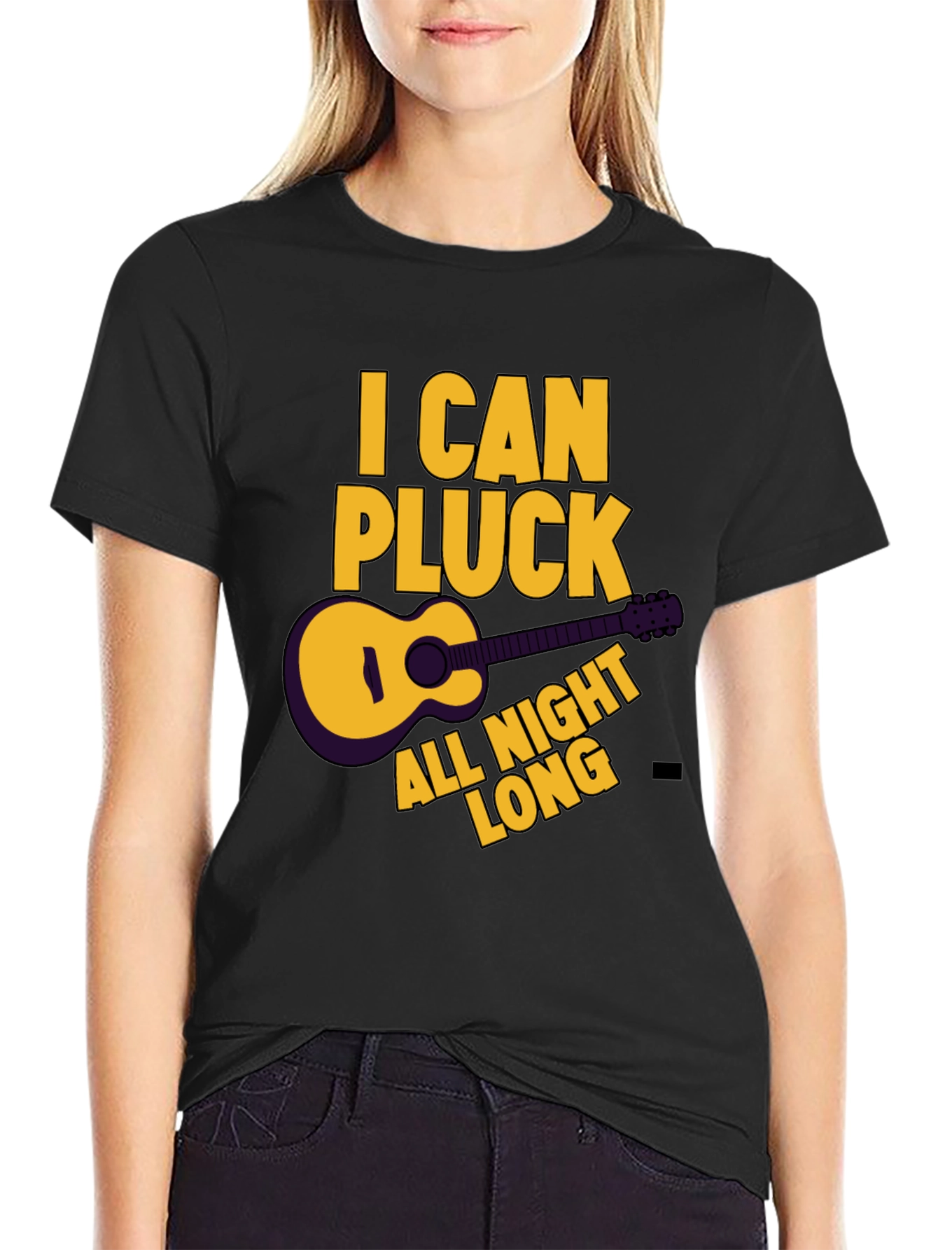 I Can Pluck All Night Long Black T-Shirt
