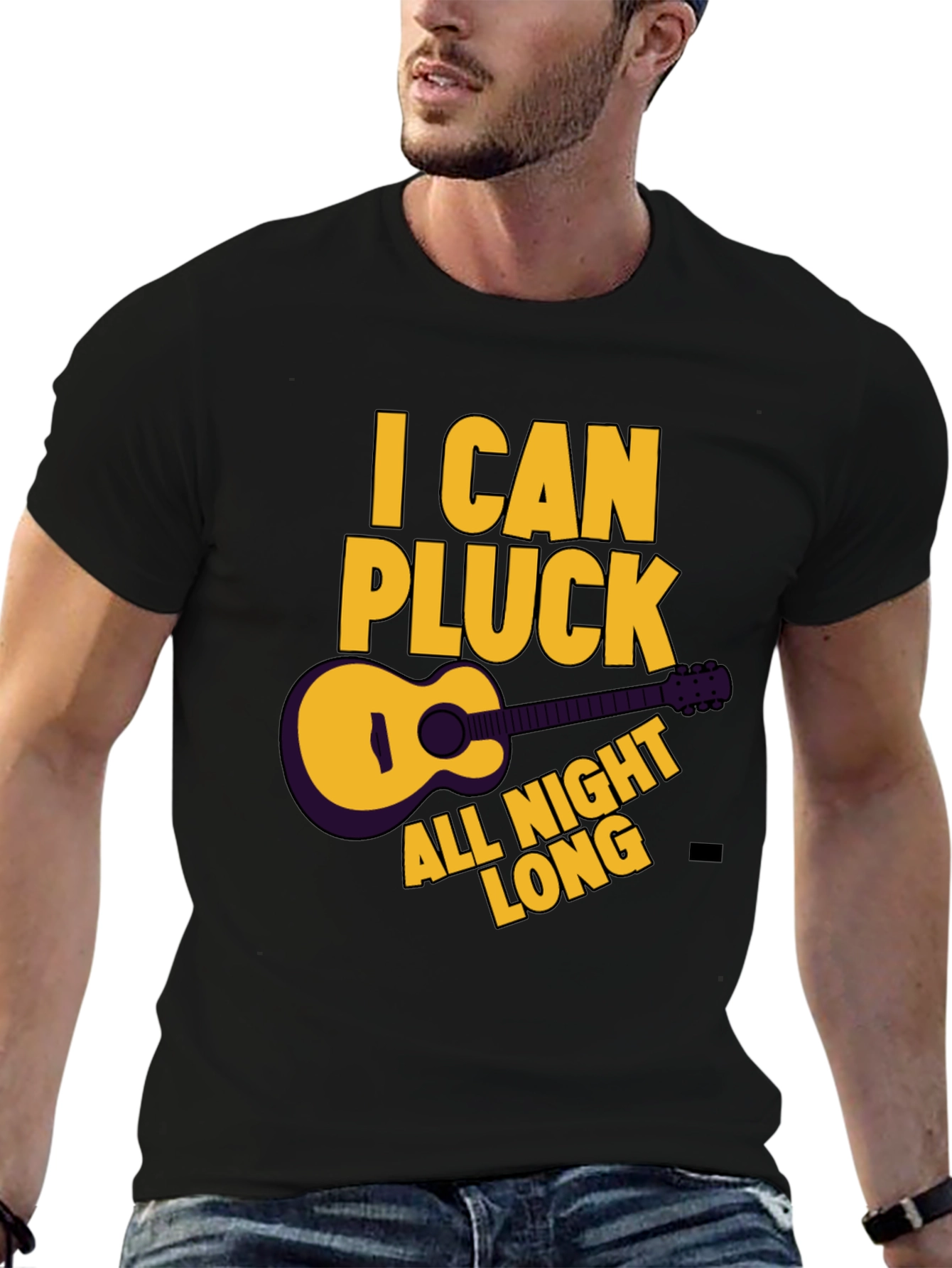 I Can Pluck All Night Long Black T-Shirt