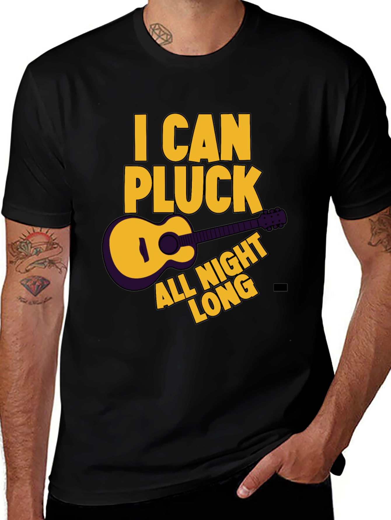 I Can Pluck All Night Long Black T-Shirt