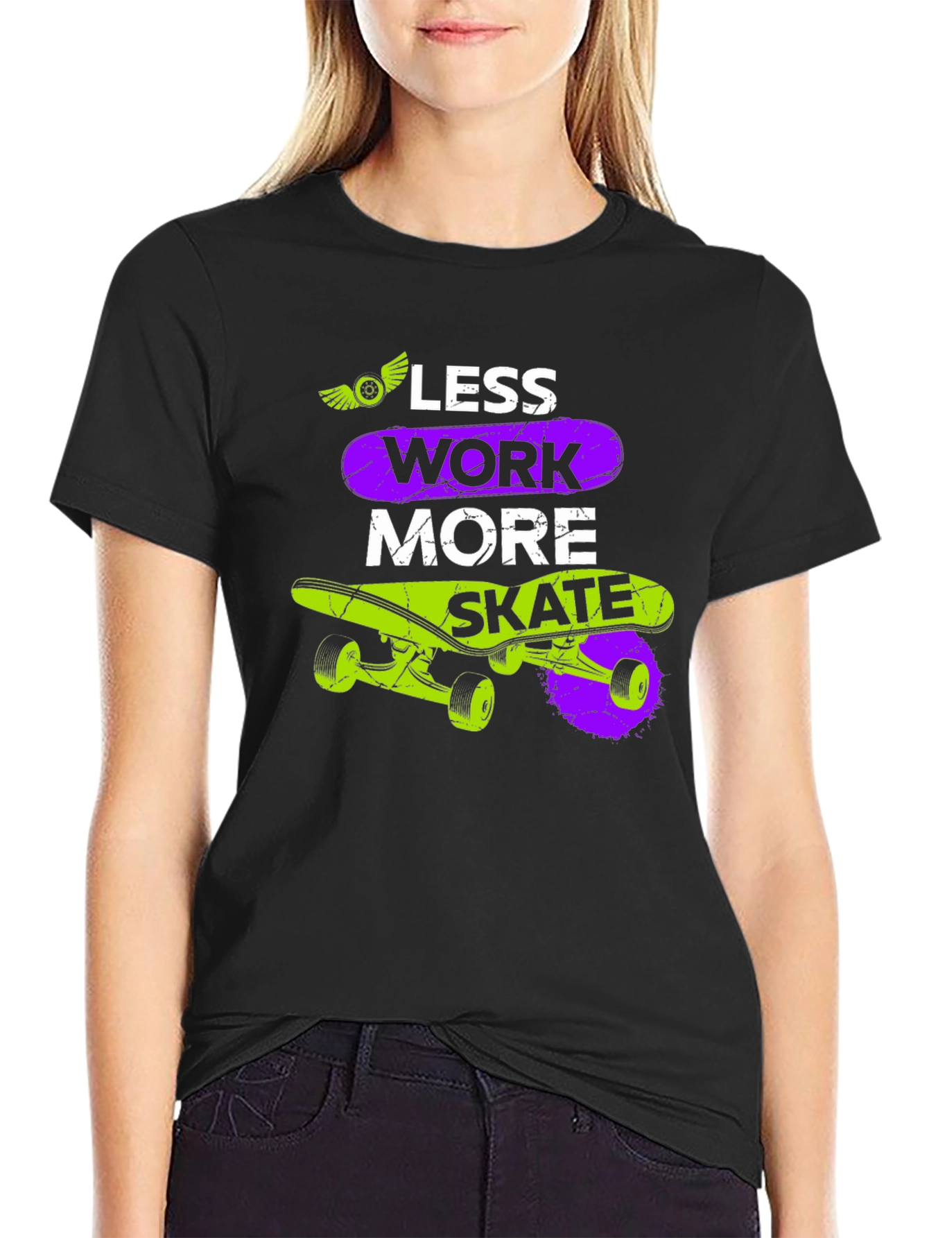 Less Work More Skate Graphic T-Shirt