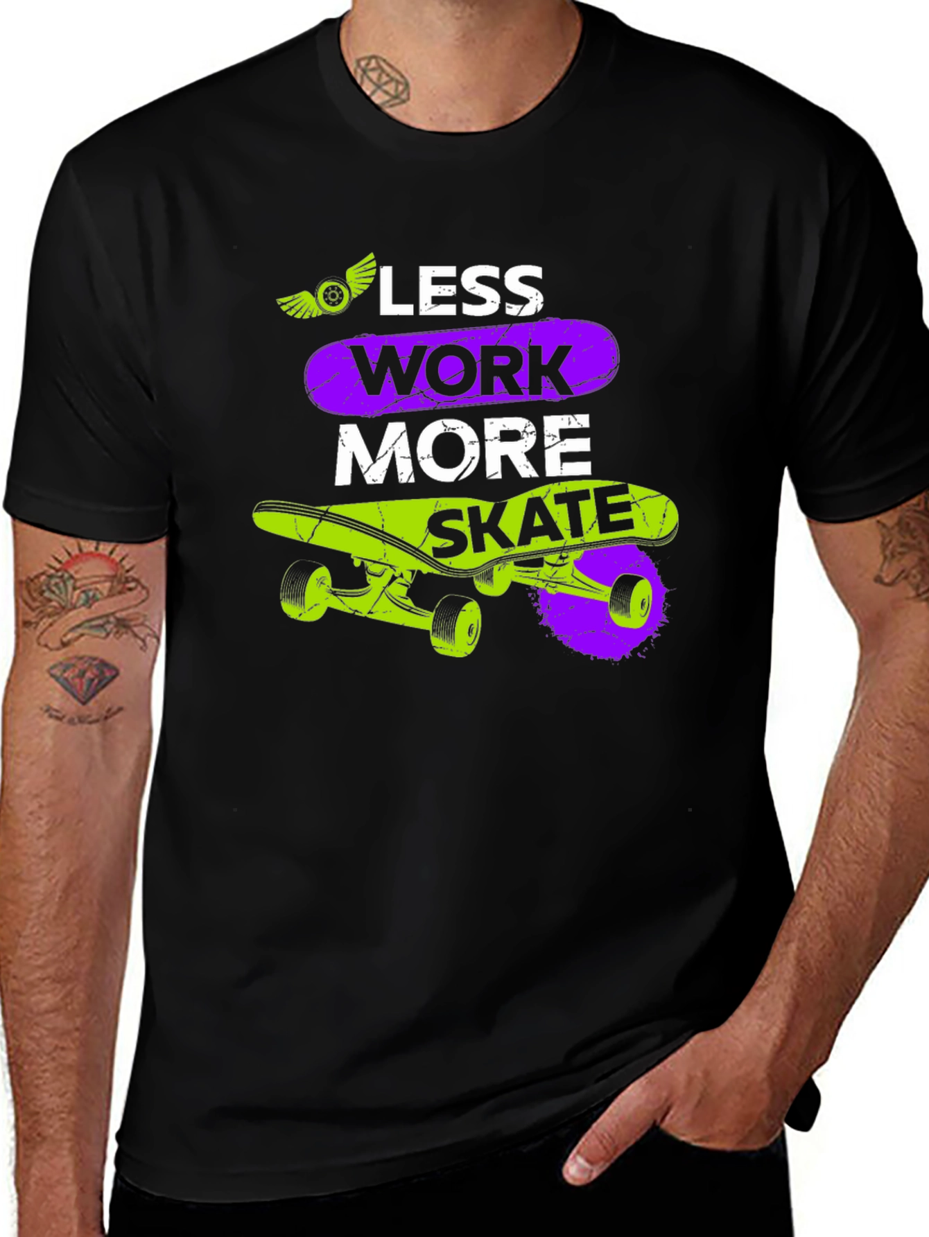Less Work More Skate Graphic T-Shirt