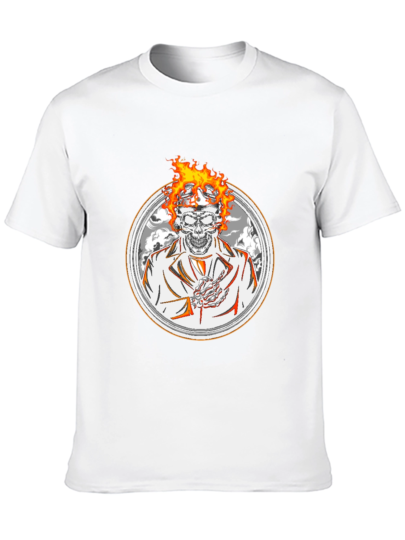 Flaming Skull Graphic Tee - Black