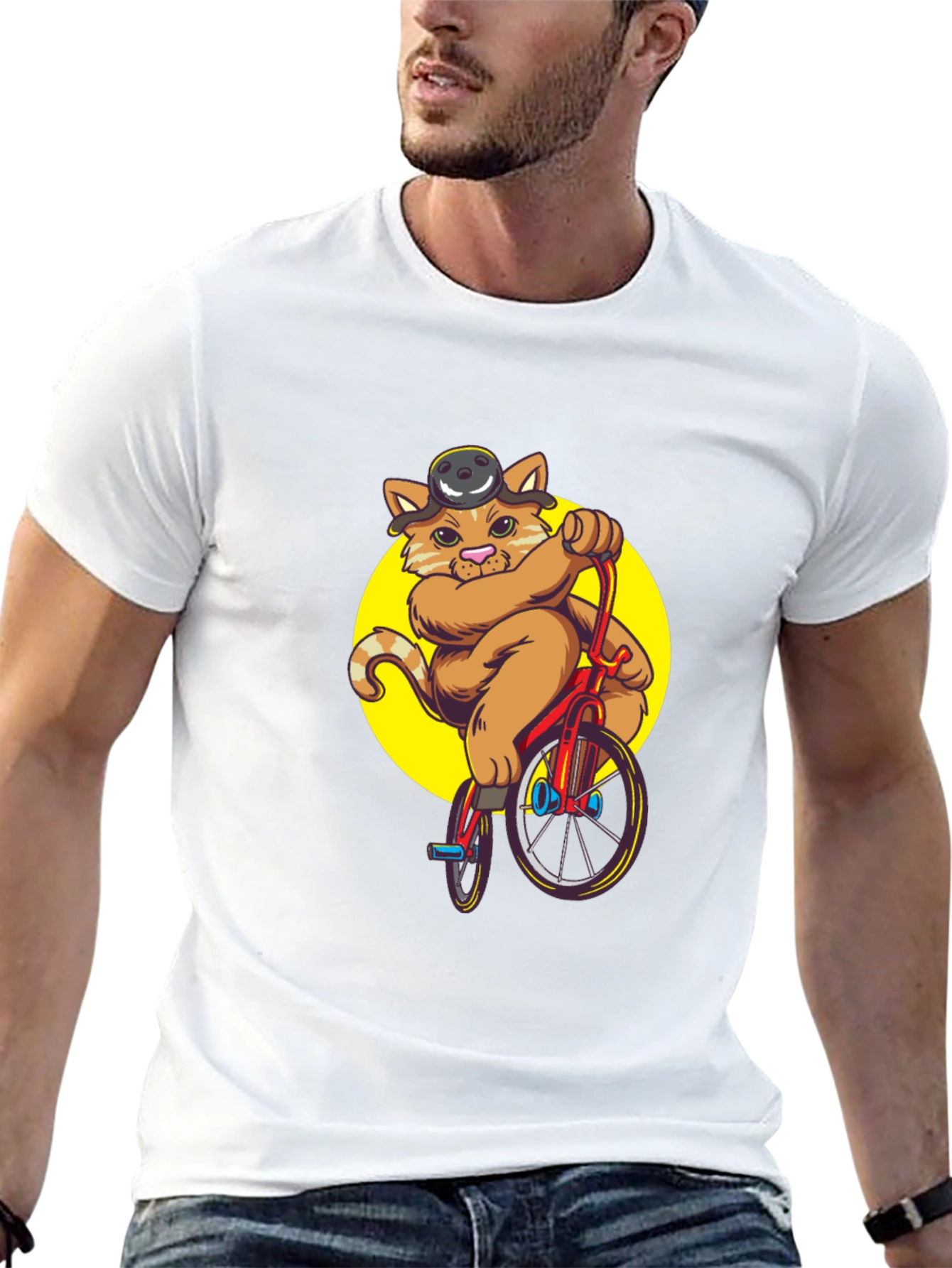 Cat Riding Bicycle T-Shirt