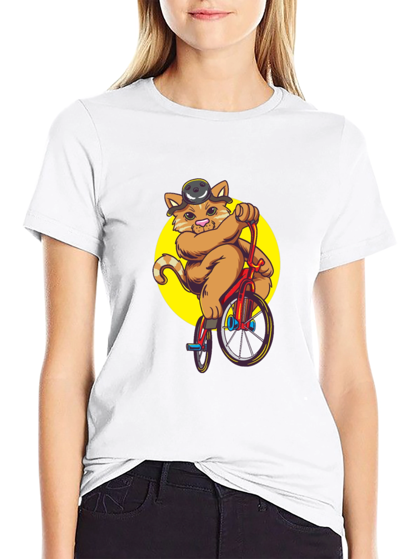 Cat Riding Bicycle T-Shirt