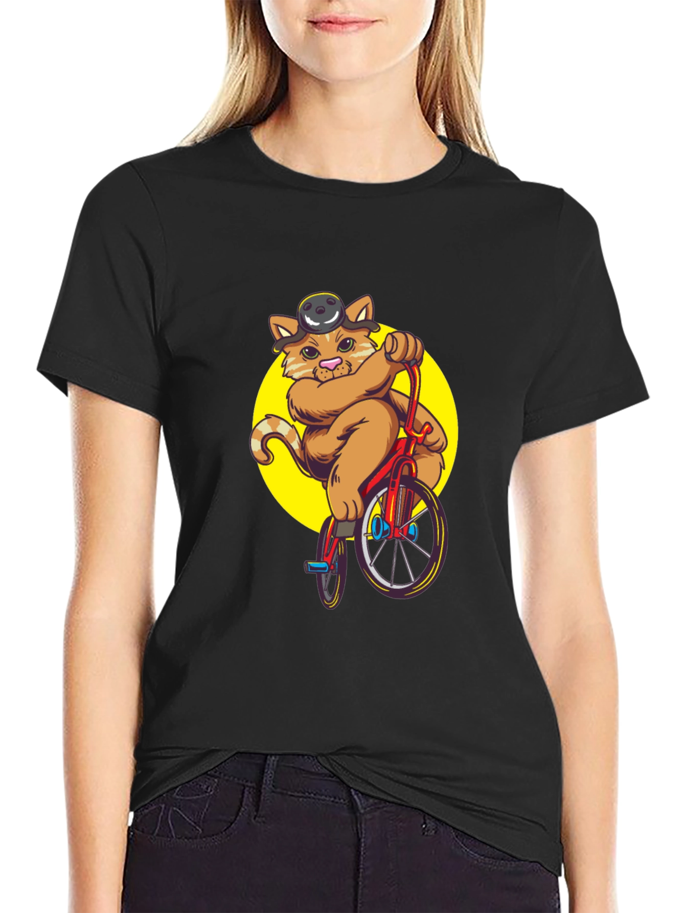 Cat Riding Bicycle T-Shirt