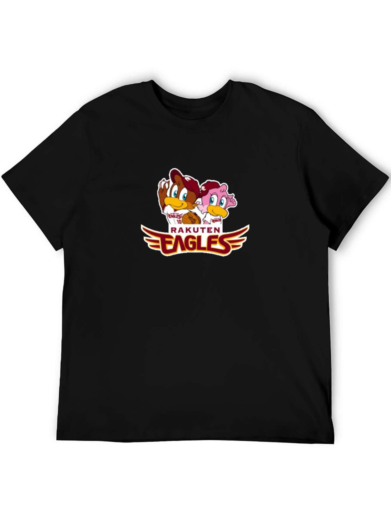Rakuten Eagles Black T-Shirt with Cartoon Logo