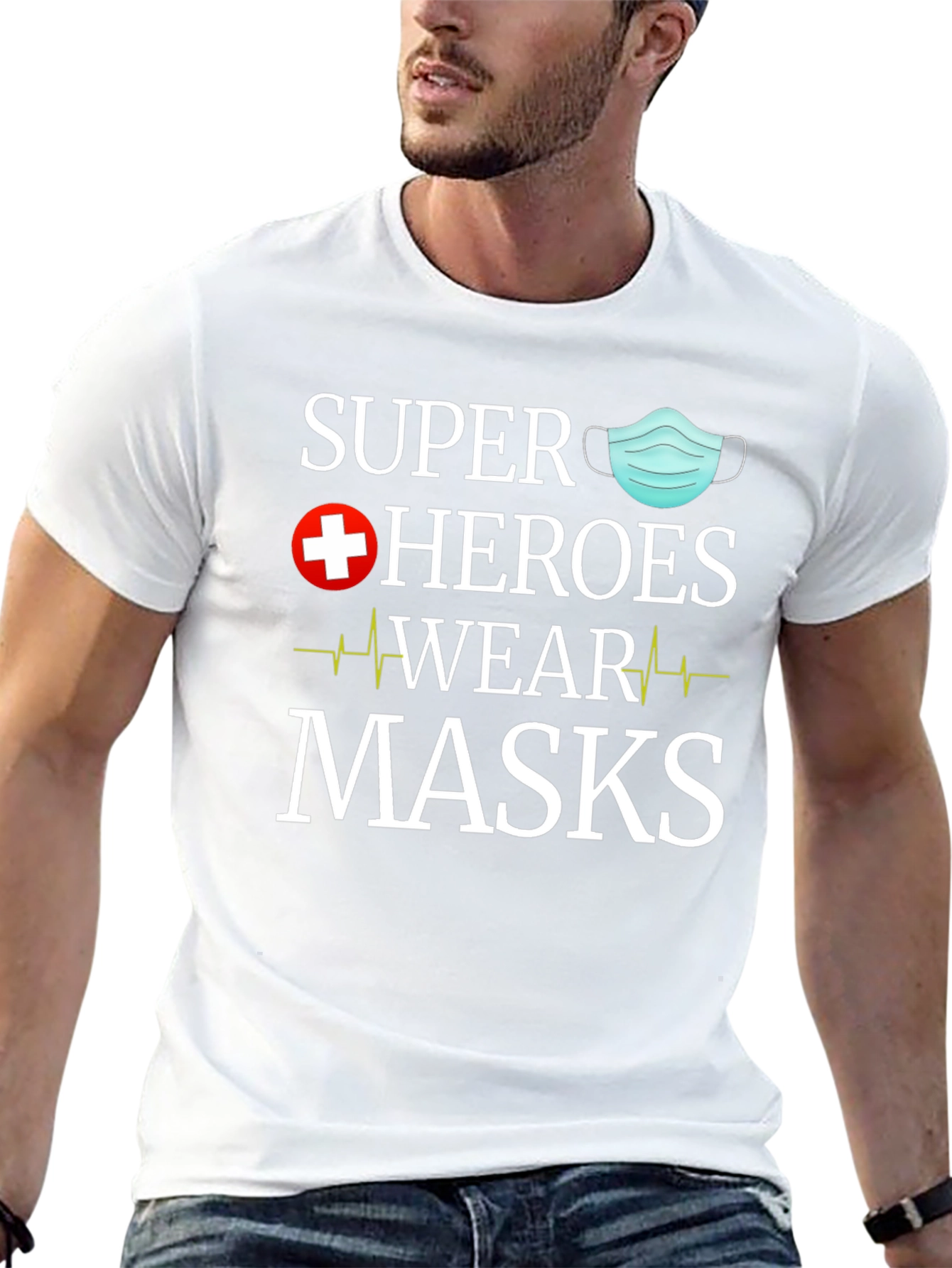 Super Heroes Wear Masks Graphic Tee