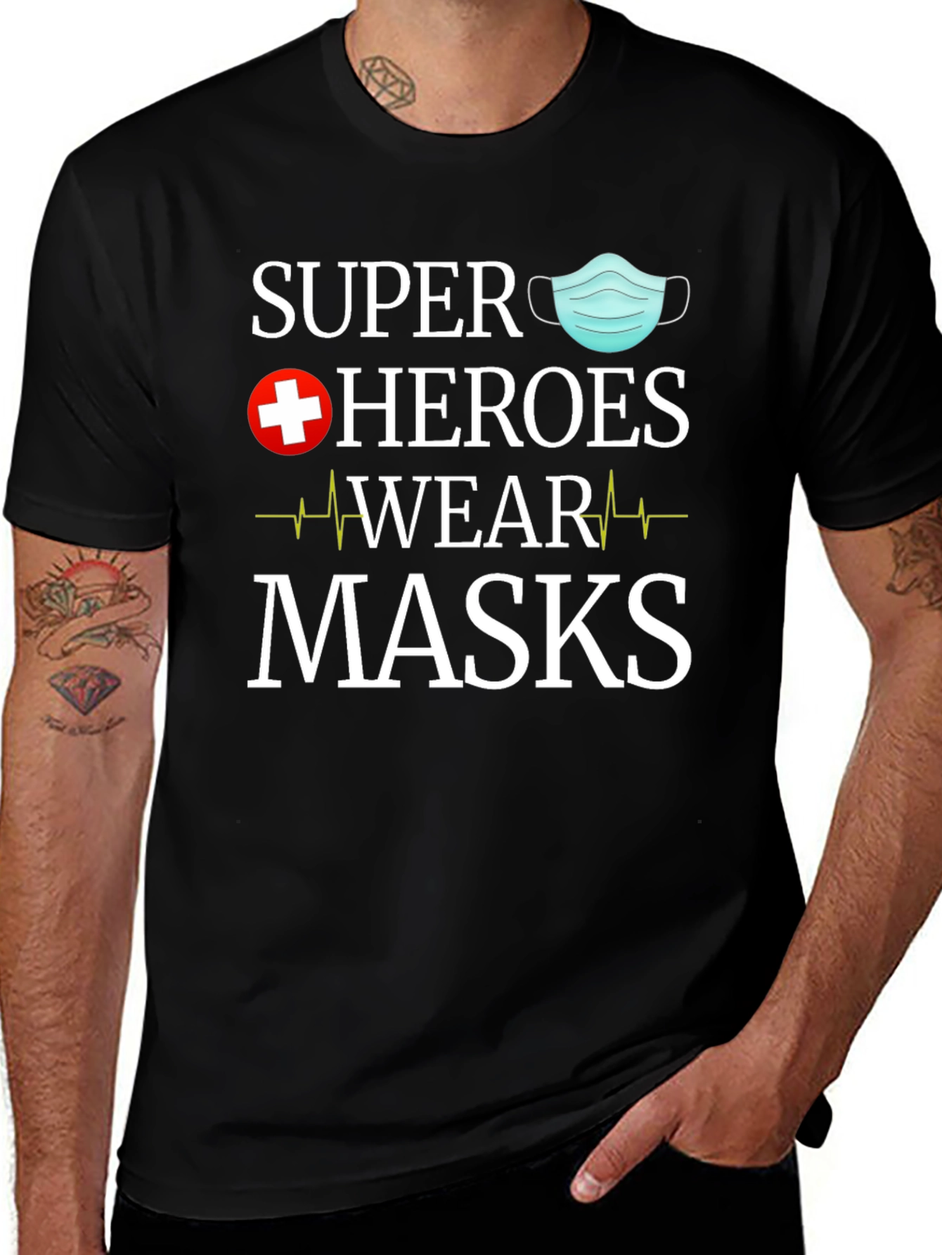 Super Heroes Wear Masks Graphic Tee