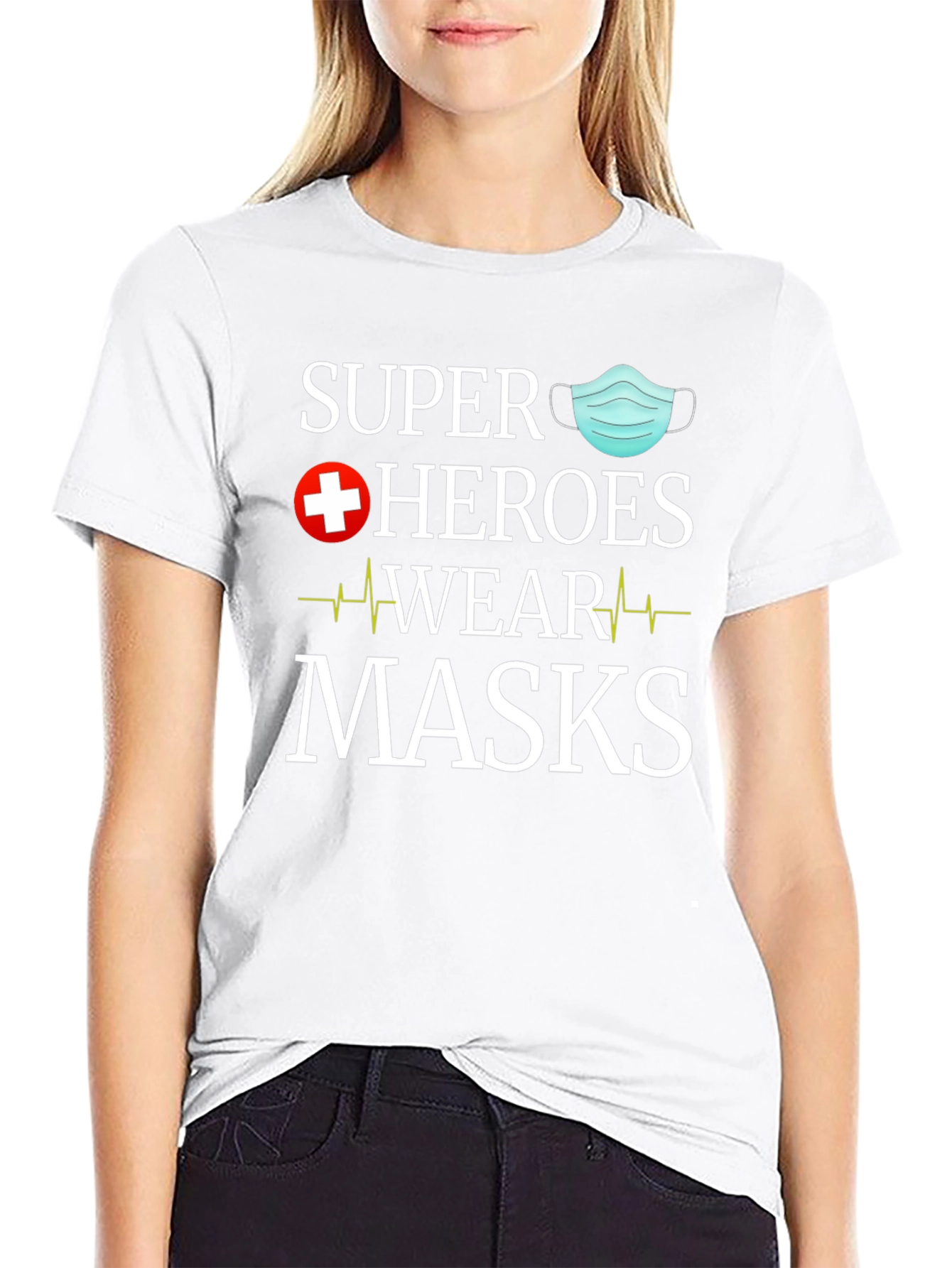 Super Heroes Wear Masks Graphic Tee