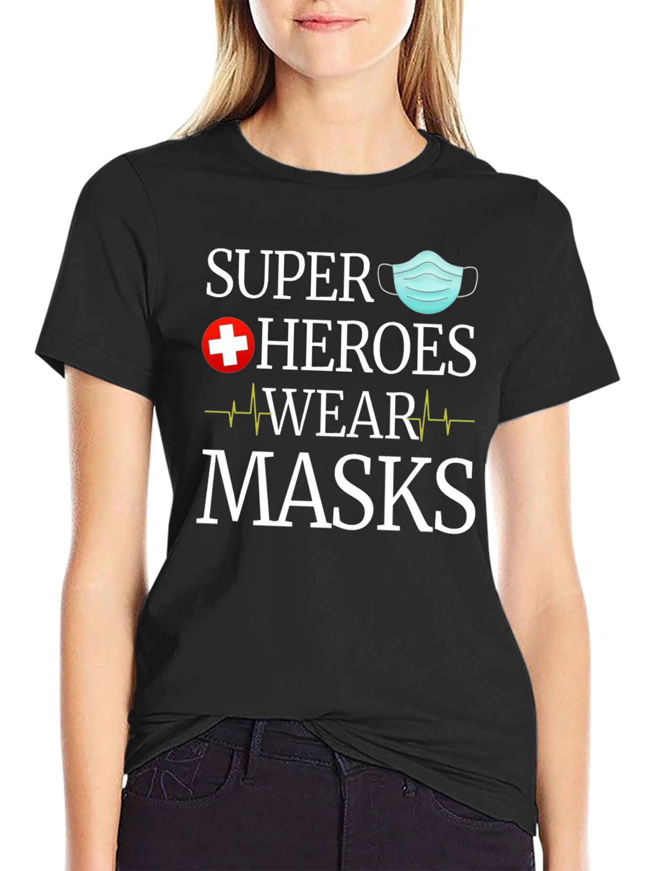 Super Heroes Wear Masks Graphic Tee