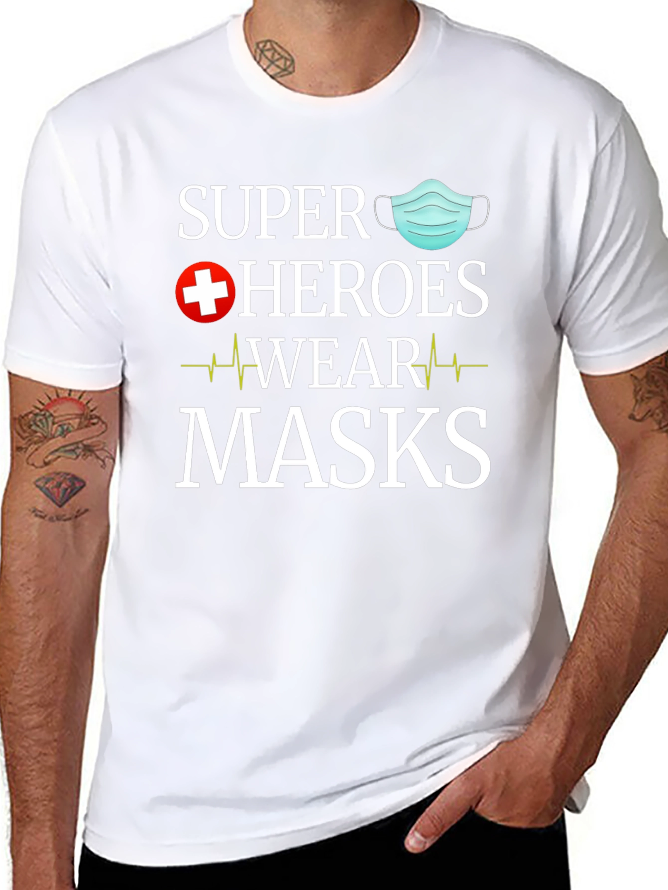 Super Heroes Wear Masks Graphic Tee